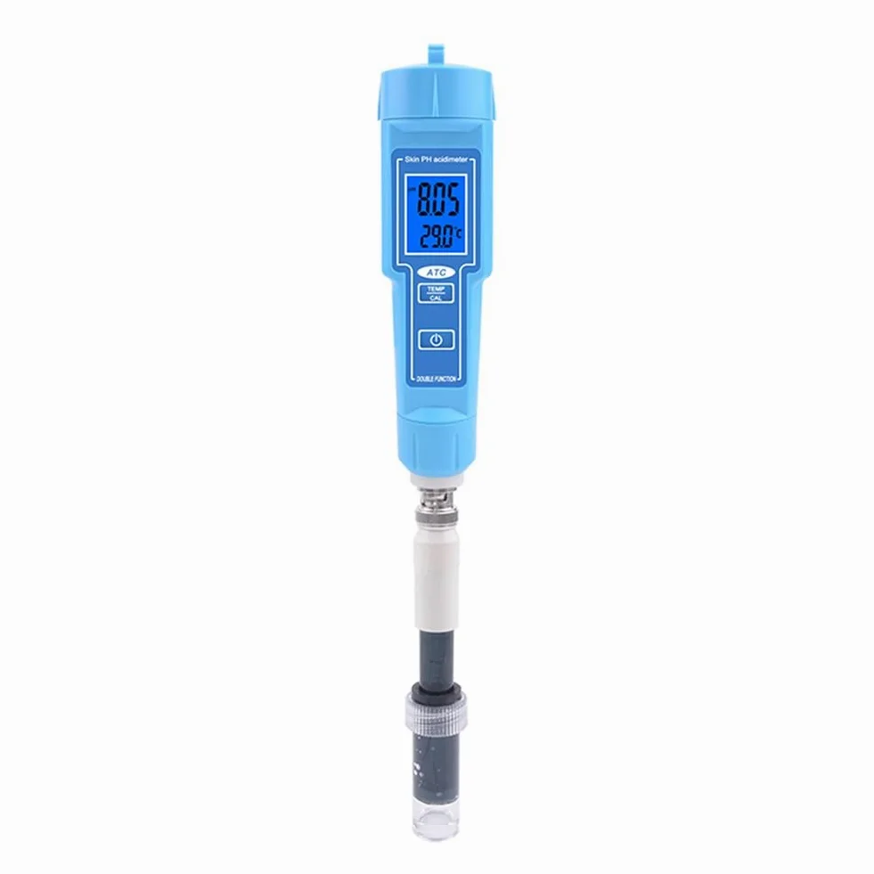 FACAIIO Medidor digital de pH y termómetro con IP67 impermeable, para compensación automática de temperatura, laboratorio de agua y suelo
