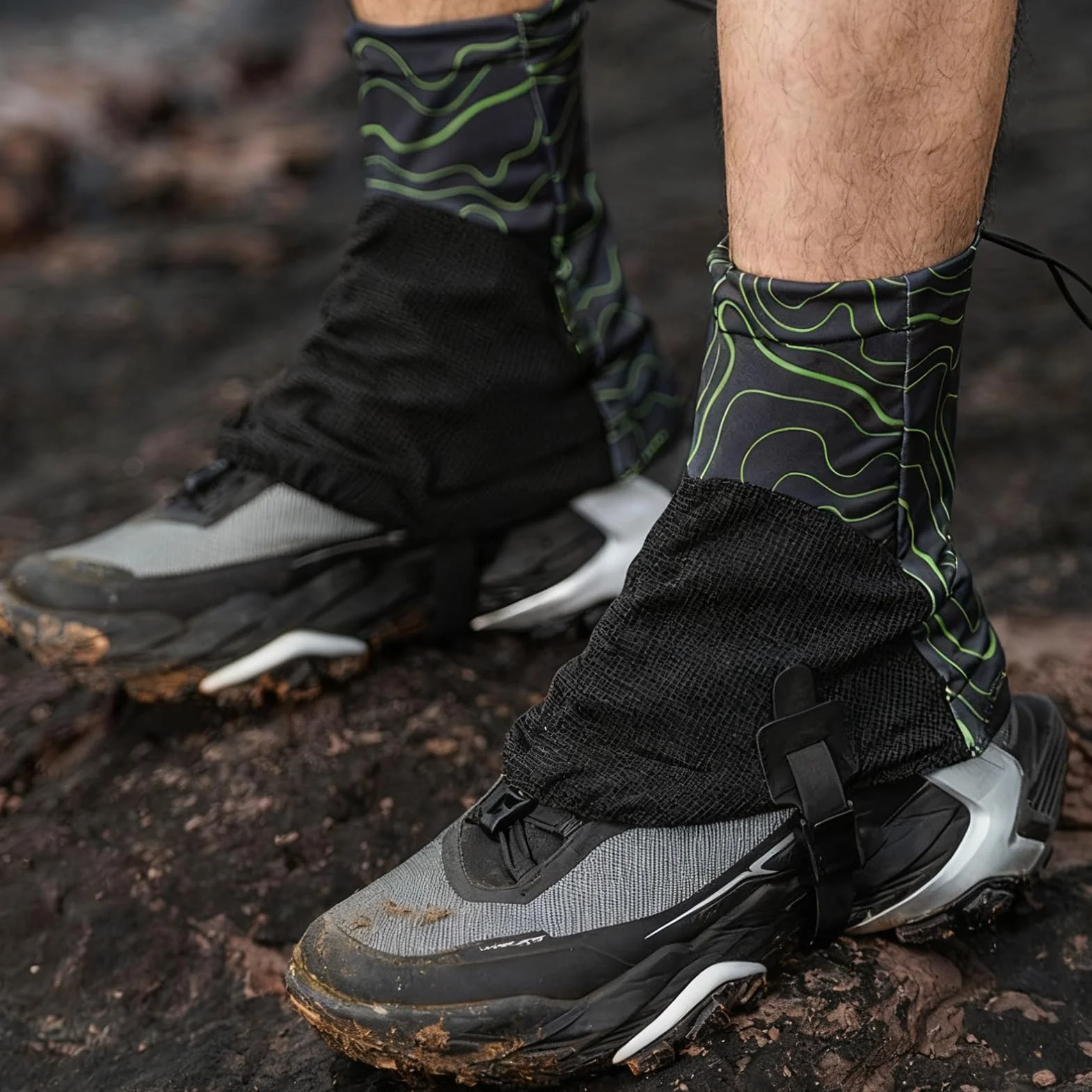 Polainas Trail Running Ajustables Transpirables 1 Par para Botas Senderismo