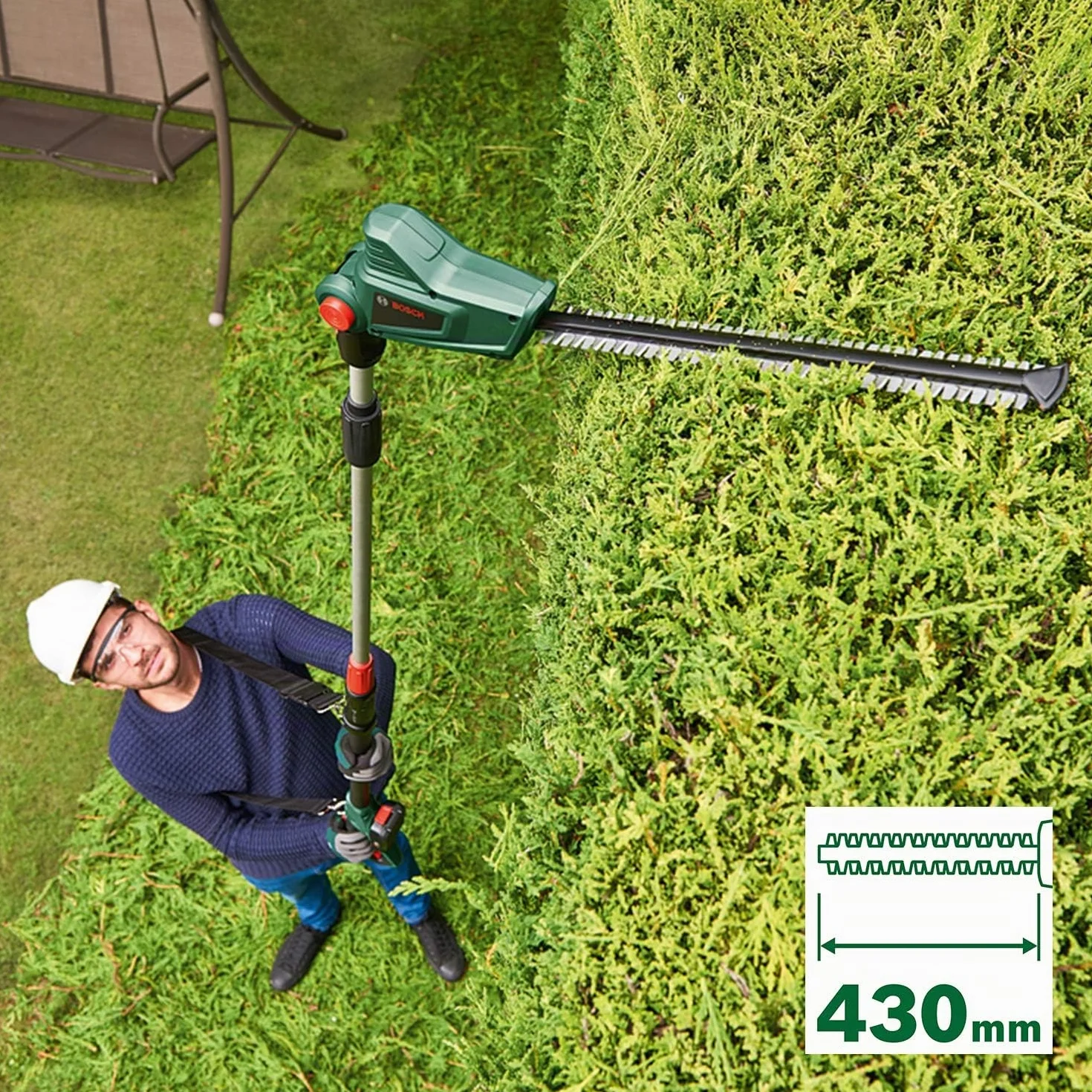 Bosch Tijeras cortasetos telescópicas a batería UniversalHedgePole 18 (1 batería, sistema de 18V, en caja)