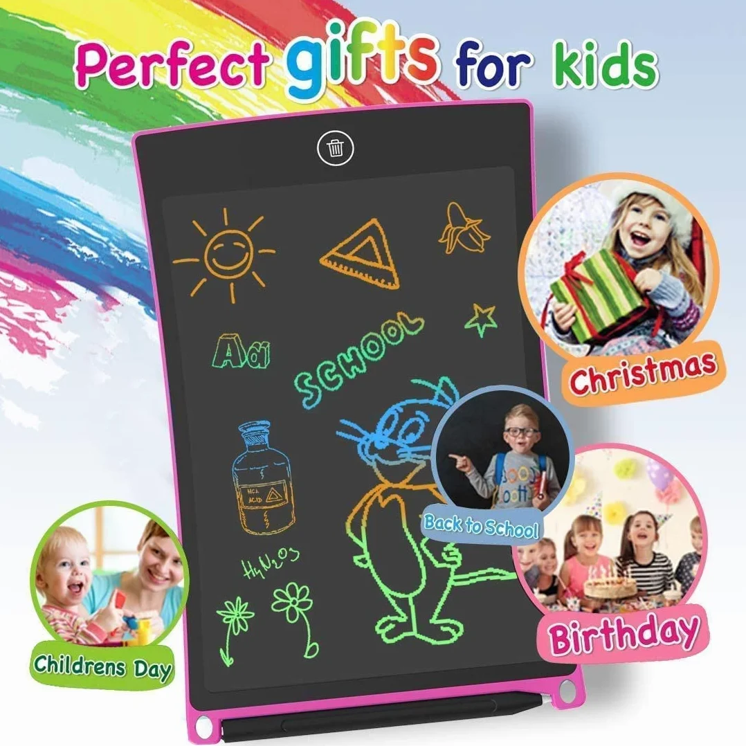 GUYUCOM Tableta de Escritura LCD 8.5 Pulgadas Tablero de Dibujo Electrónico con Bloqueo de Pantalla Rosa