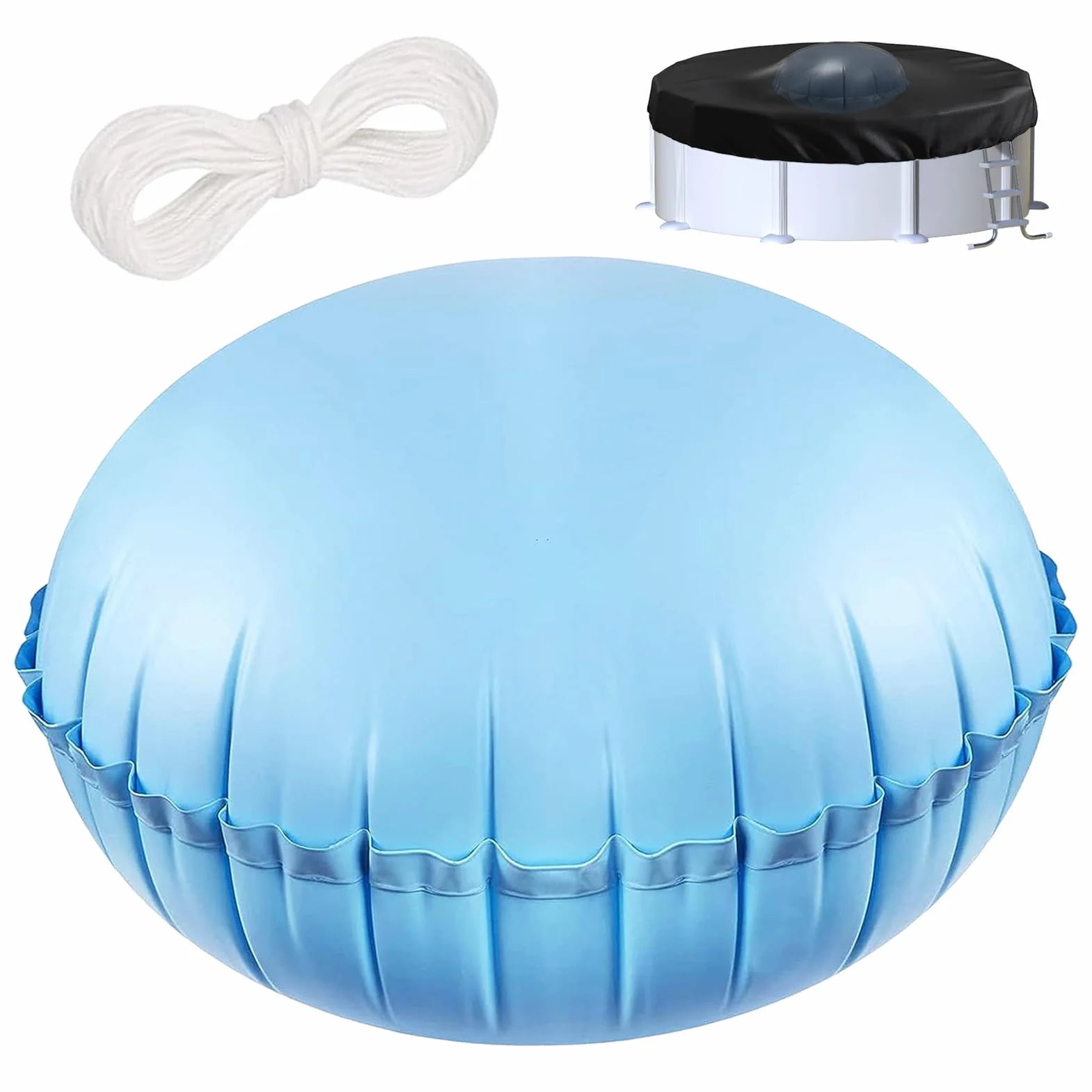 Byhsoep Cojín de aire para piscina, accesorio de invierno, 80 x 80 cm, cojín de aire para piscina de invierno XXL, cojín de piscina de invierno, redondo, 360 cm, protector de invierno engrosado 0,6 mm