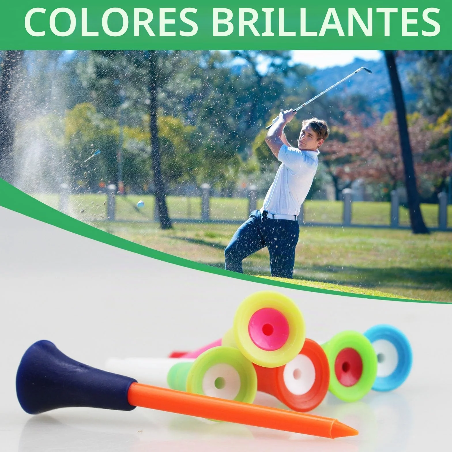 Crestgolf Cojín de Goma de Golf Duradero Multicolores Paquete de 24/50 Piezas
