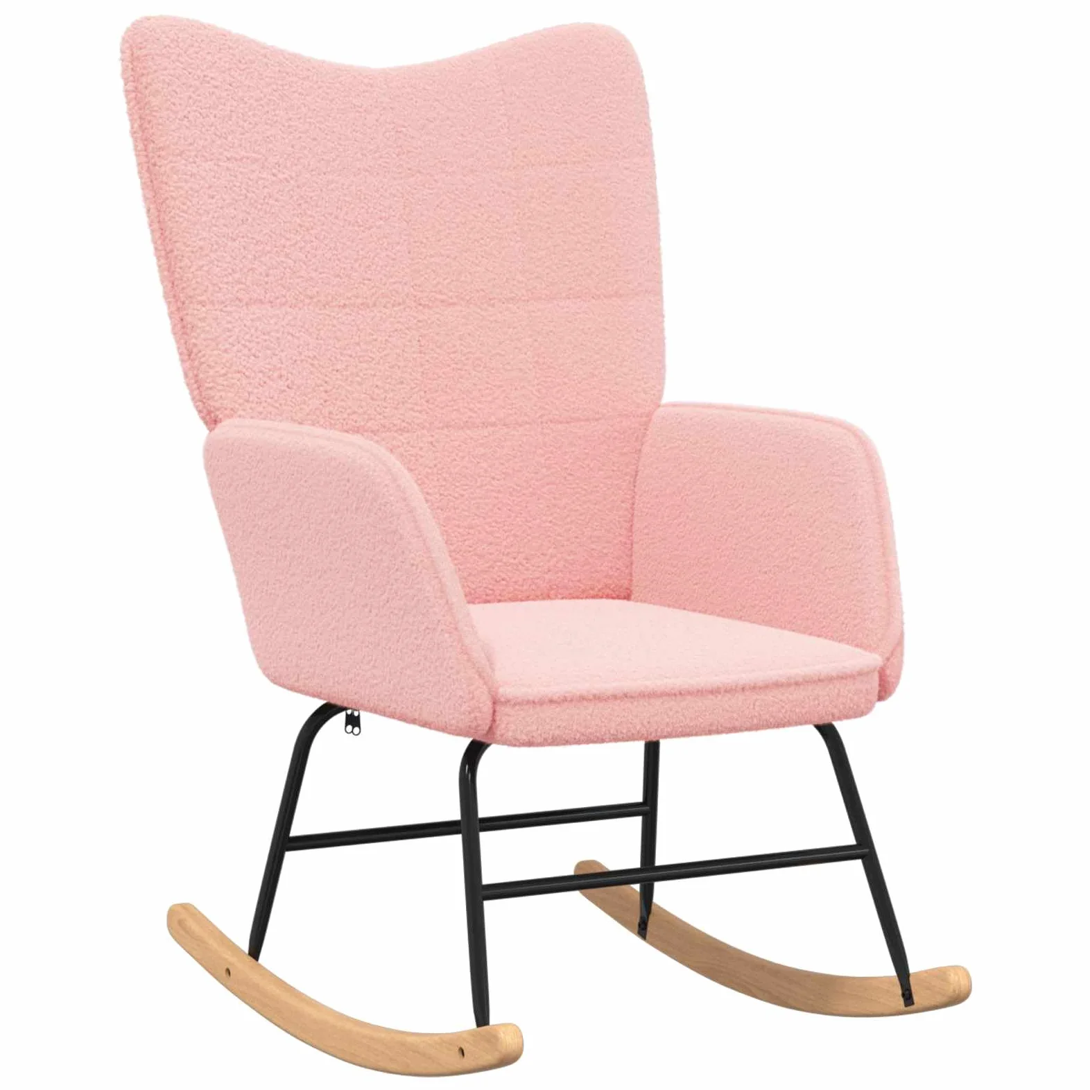 vidaXL Mecedora Rosa Tela Sherpa, Sillón para Sala, Silla Mecedora Moderna, Asientos Elegantes, Rocker Acolchado, Estilo Minimalista para tu hogar