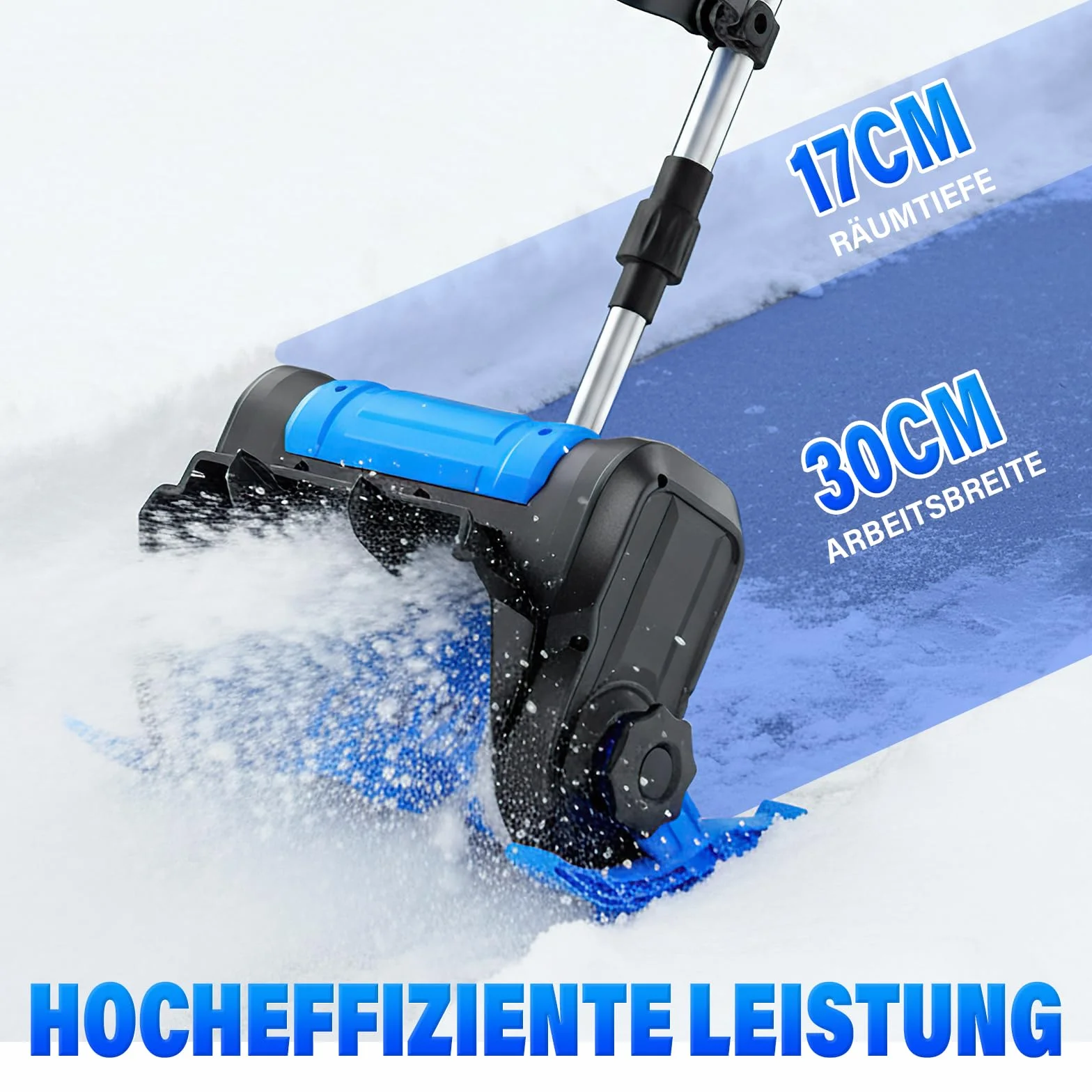 Quitanieves inalámbrico para batería Makita 21 V, quitanieves eléctrico (spazzola da Neve Wireless da 1000 W Fino a larghezza di lavoro 30 cm, distanza espulsione 8,5 m, profondità sgombero 17 cm)