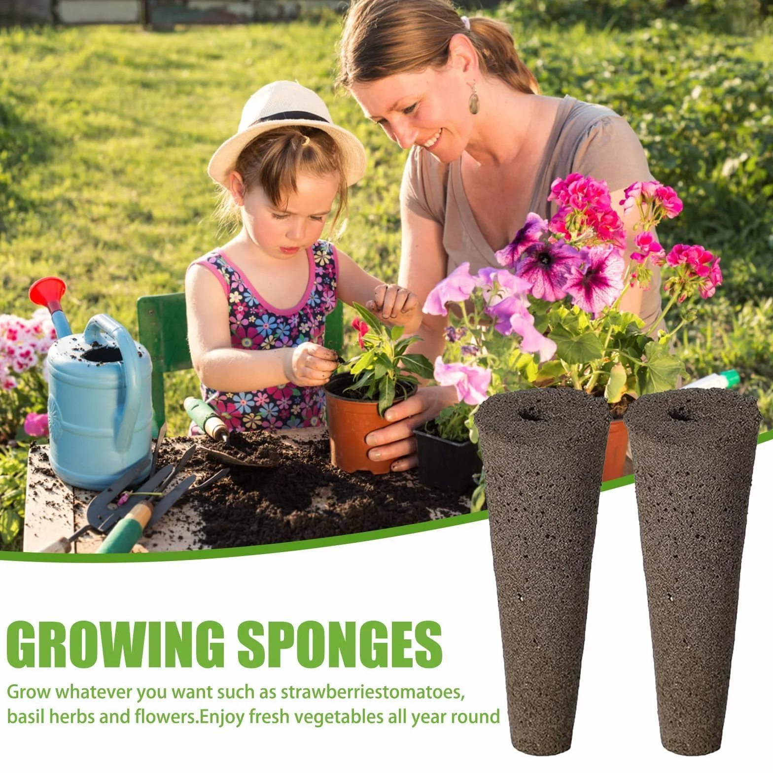 TSKDKIT 30 Esponjas De Repuesto para Cultivo, Esponjas De Crecimiento para Sistema De Cultivo De Plantas, Esponjas De Turba Orgánicas De Repuesto para Jardín Hidropónico Interior