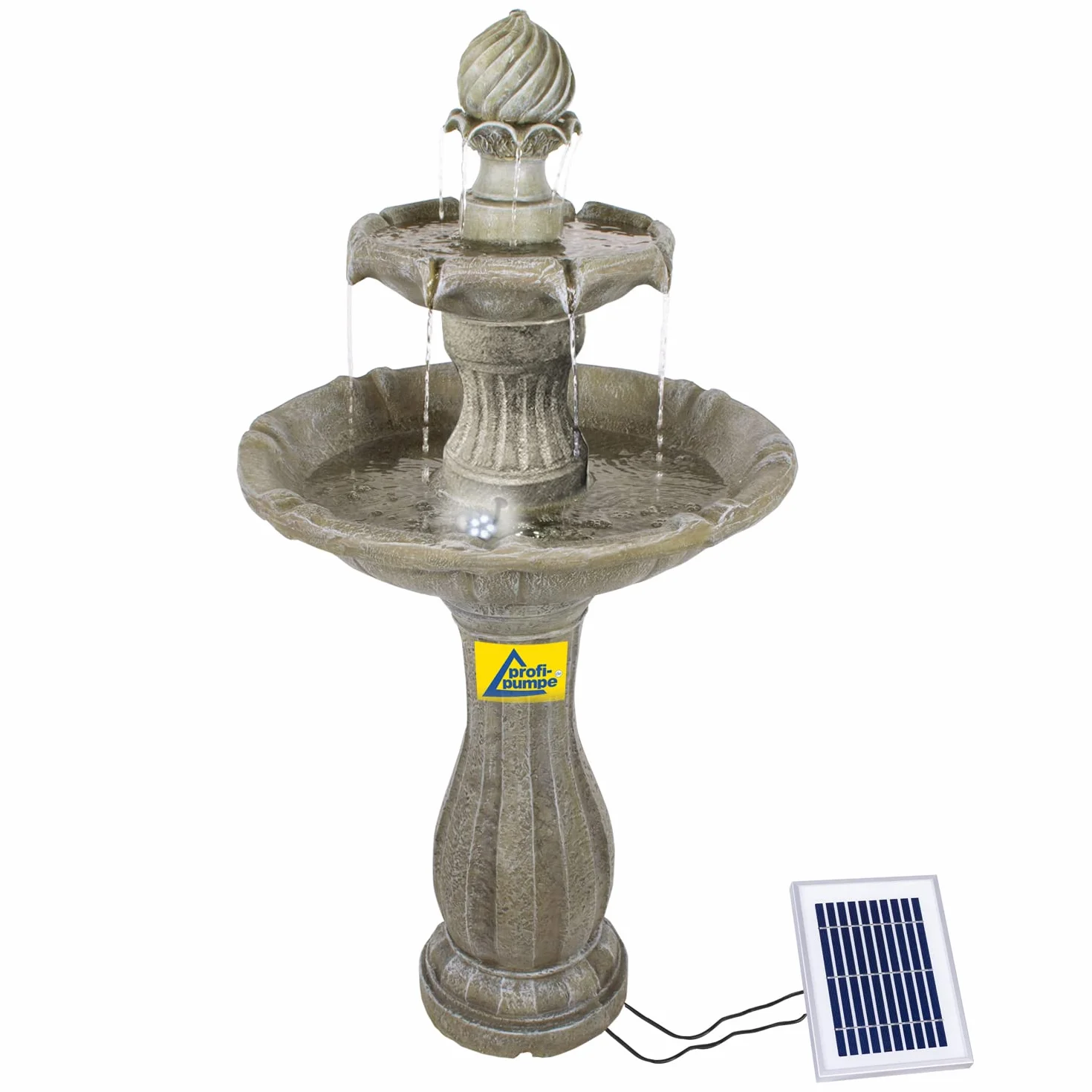 Fuente de agua solar para jardín, exterior, baño de pájaros, ideal para balcón, terraza y jardín, hermoso arte para tu medio ambiente, fuente decorativa al aire libre