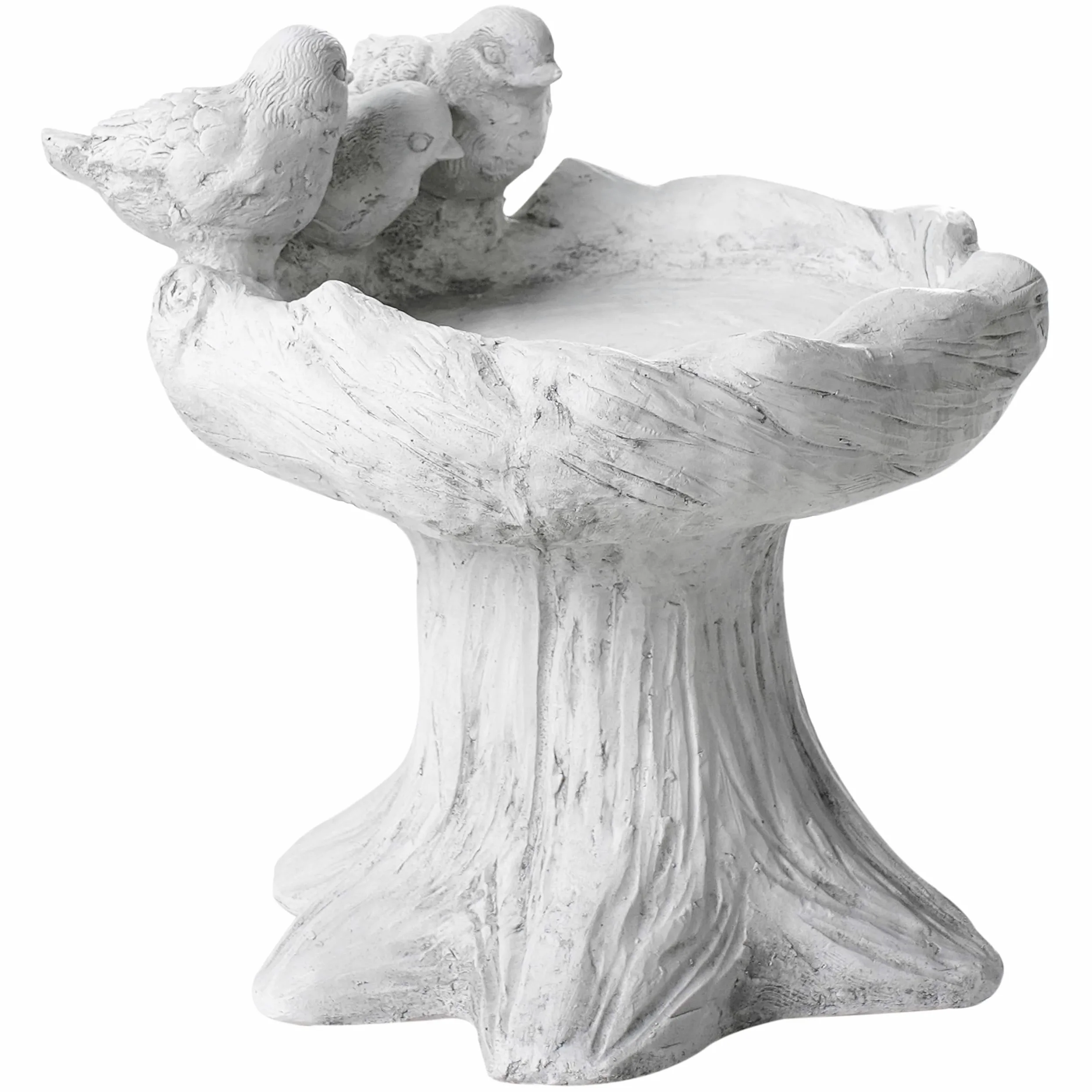 Beliani Bebedero para pájaros de jardín para exterior pileta mgo decorativo gris Jezza