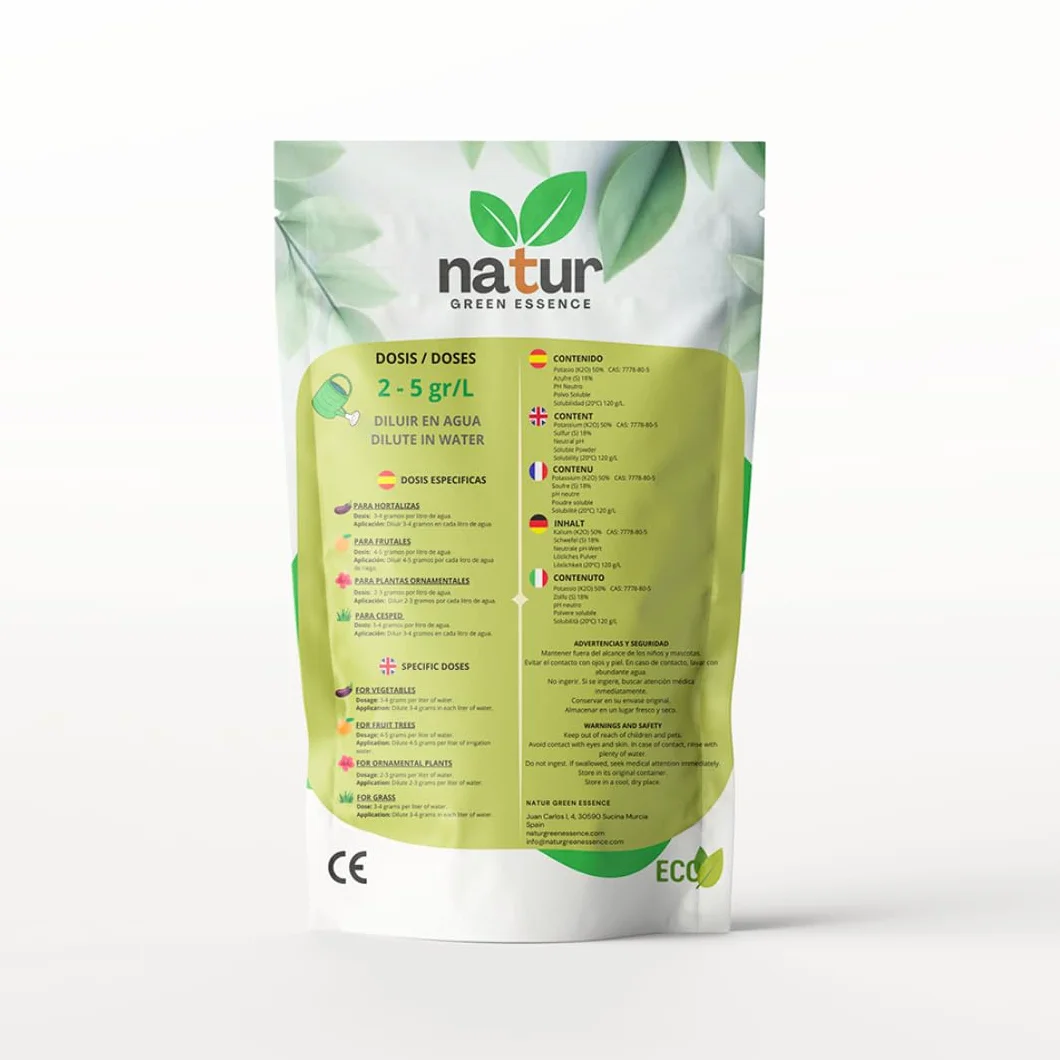 Sulfato Potásico para Jardín y Huerto - Fertilizante de Potásio y Azufre para todo tipo de Plantas Mejora Crecimiento y Producción, Nutriente esencial 1KG