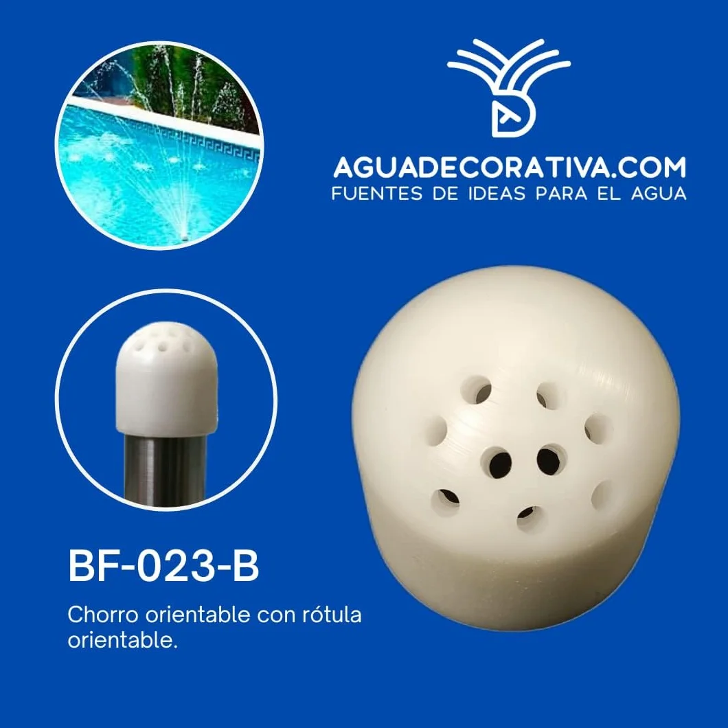Boquilla para Fuentes de Jardín de Chorros Cristalinos Laterales Arco Iris 3/4" Bspt Hembra Toberas Caños Tobera Ornamental (BF-023-B)