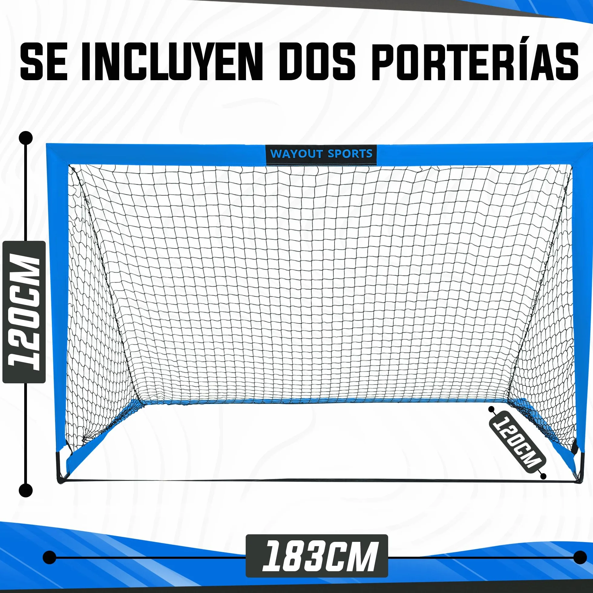 Porterías Fútbol Plegables con Balón e Hinchador
