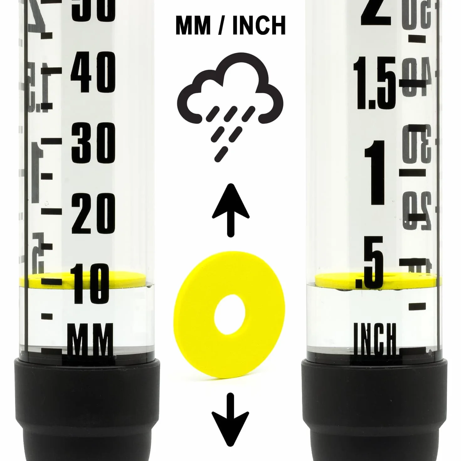 CKB LTD Pluviómetro con Pica para Exteriores – Medidor Extra Grande de Medición de Precipitaciones de Agua de Doble Escala con Estaca de Suelo para Césped, Jardín, Granjas y Campos de Golf, 100 cm de