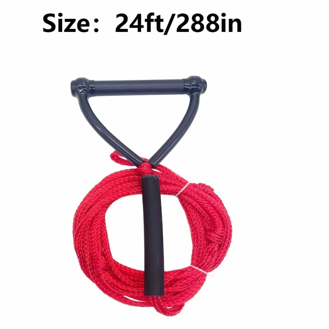 Cuerda para Wakeboard con Mango, Esquí Acuático, Remolque, 24 Pies, Rojo