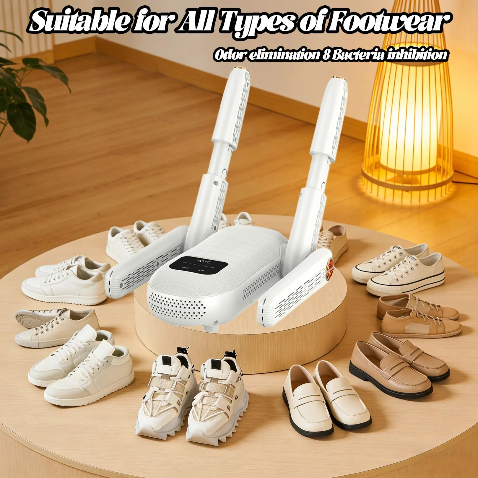 Herbst Secador de zapatos eléctrico con 4 soportes, temporizador ajustable