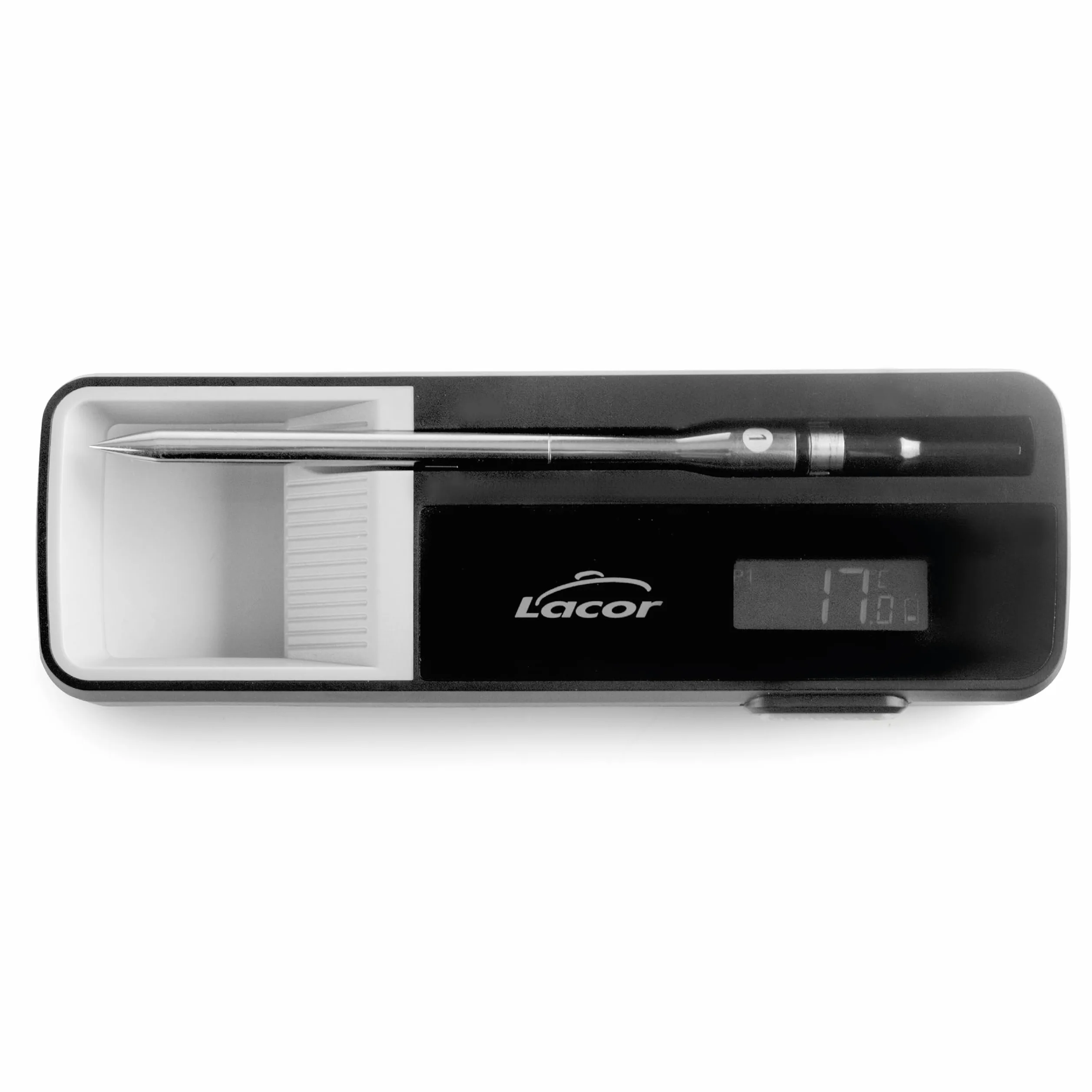 Lacor 62243 - Termómetro Bluetooth con Sonda Inalámbrica de 14 cm | En acero inoxidable, para un uso práctico y profesional en cocina; ideal para cocina profesional y uso diario en casa
