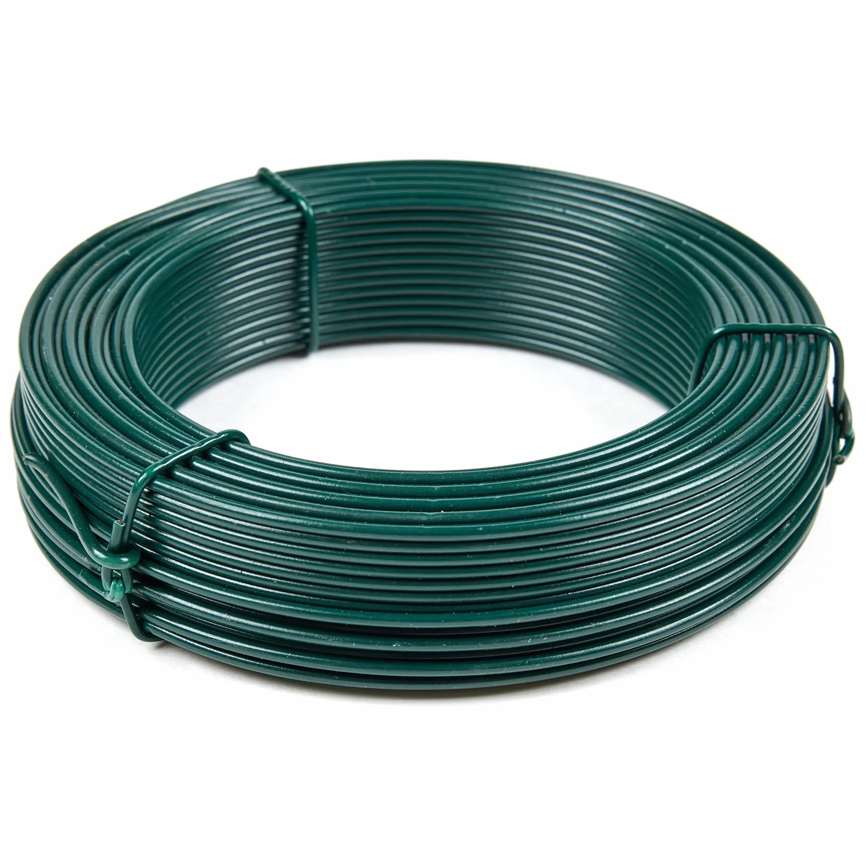 Alambre de hierro plastificado verde Ø2,2 mm Rollo 50 m Alambre metal recubierto PVC para ligadura jardín, alambre de tensión valla, DIY