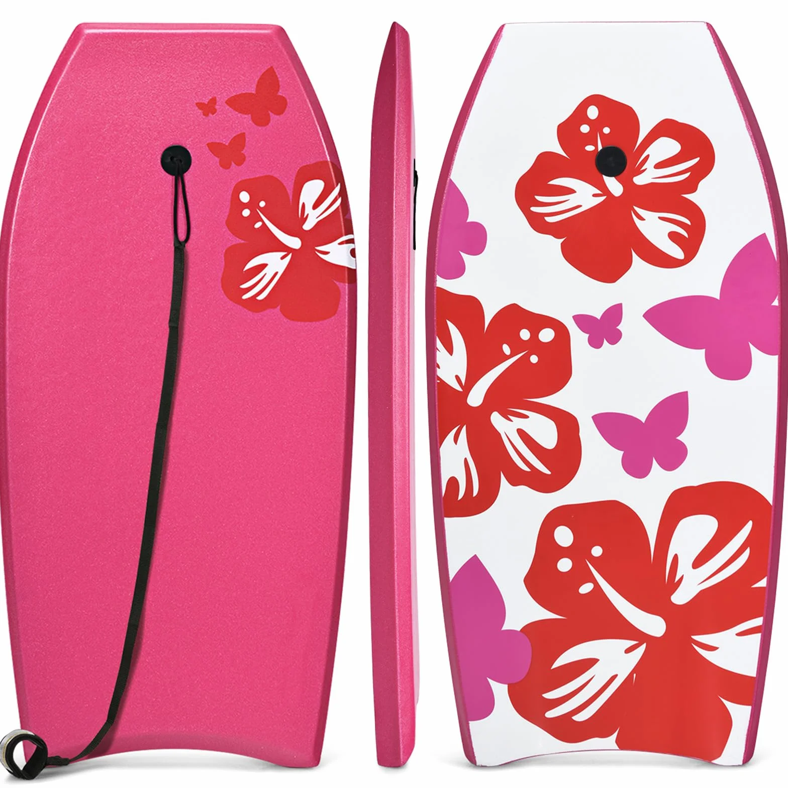 HOMASIS Tabla de natación portátil 105 x 51 cm rosa