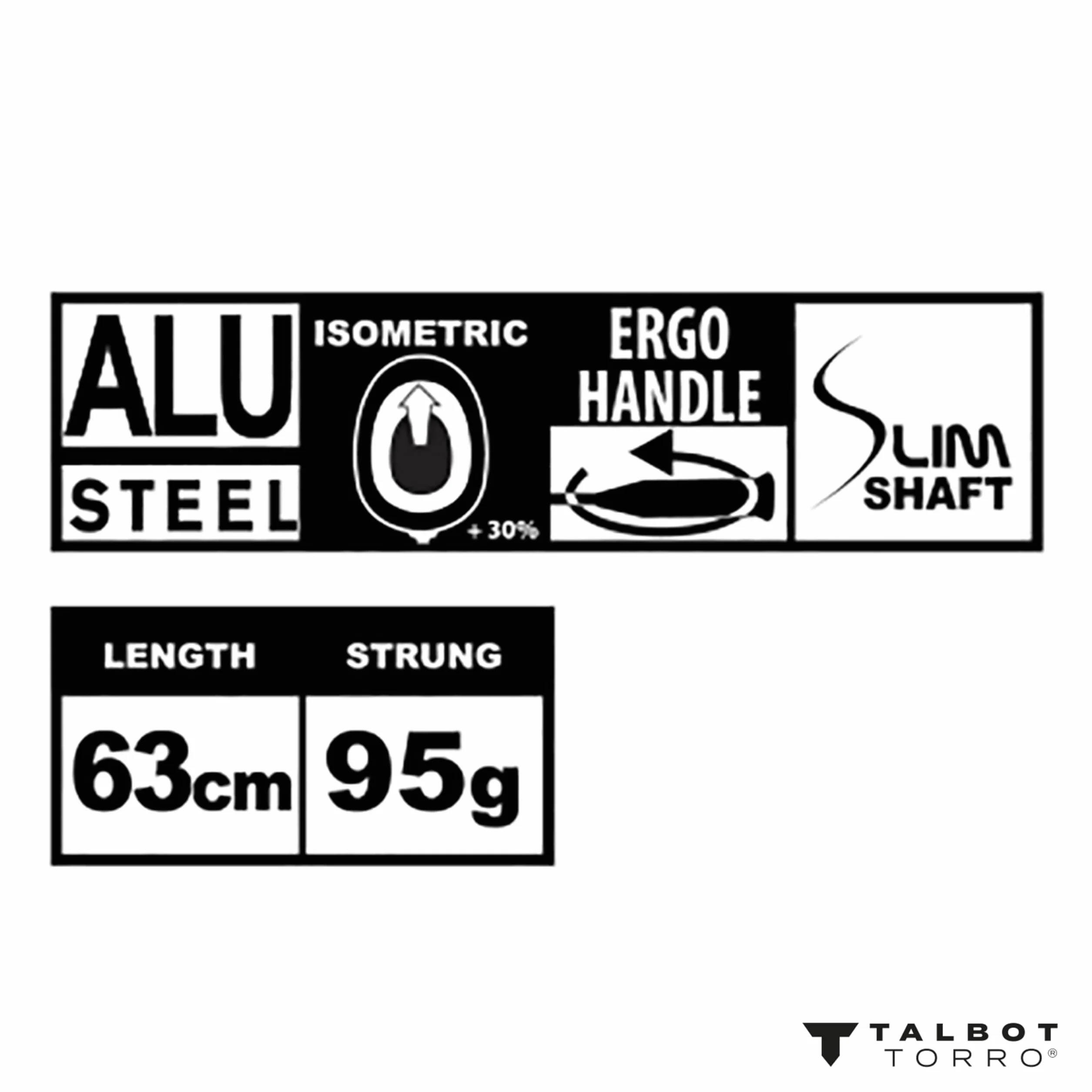 Talbot Torro Eli Teen Raqueta de Bádminton Junior 63 cm Empuñadura Ergonómica Cabezal Isométrico