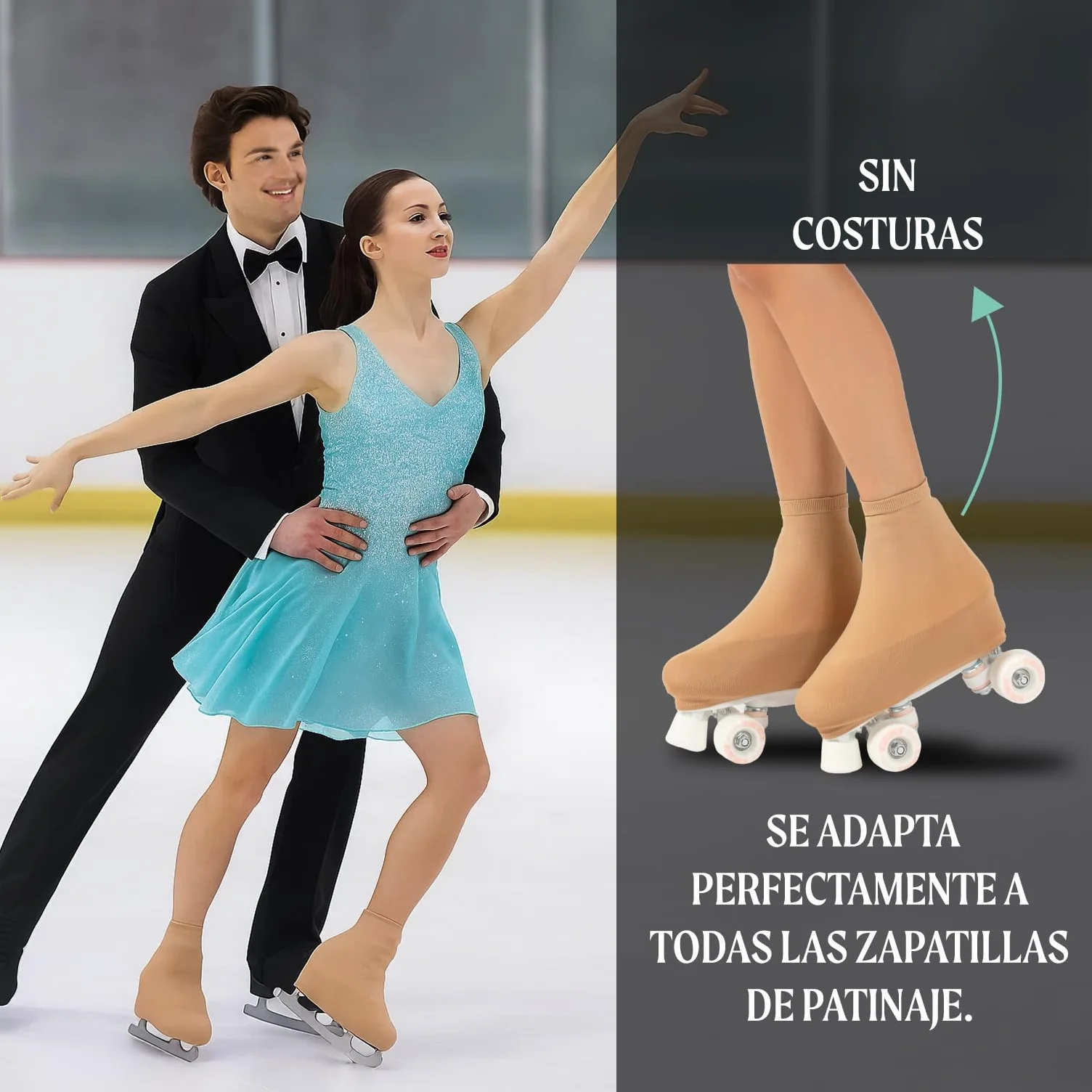 CALZITALY Cubrepatines protección patín niña mujer 130 denier talla 28-42