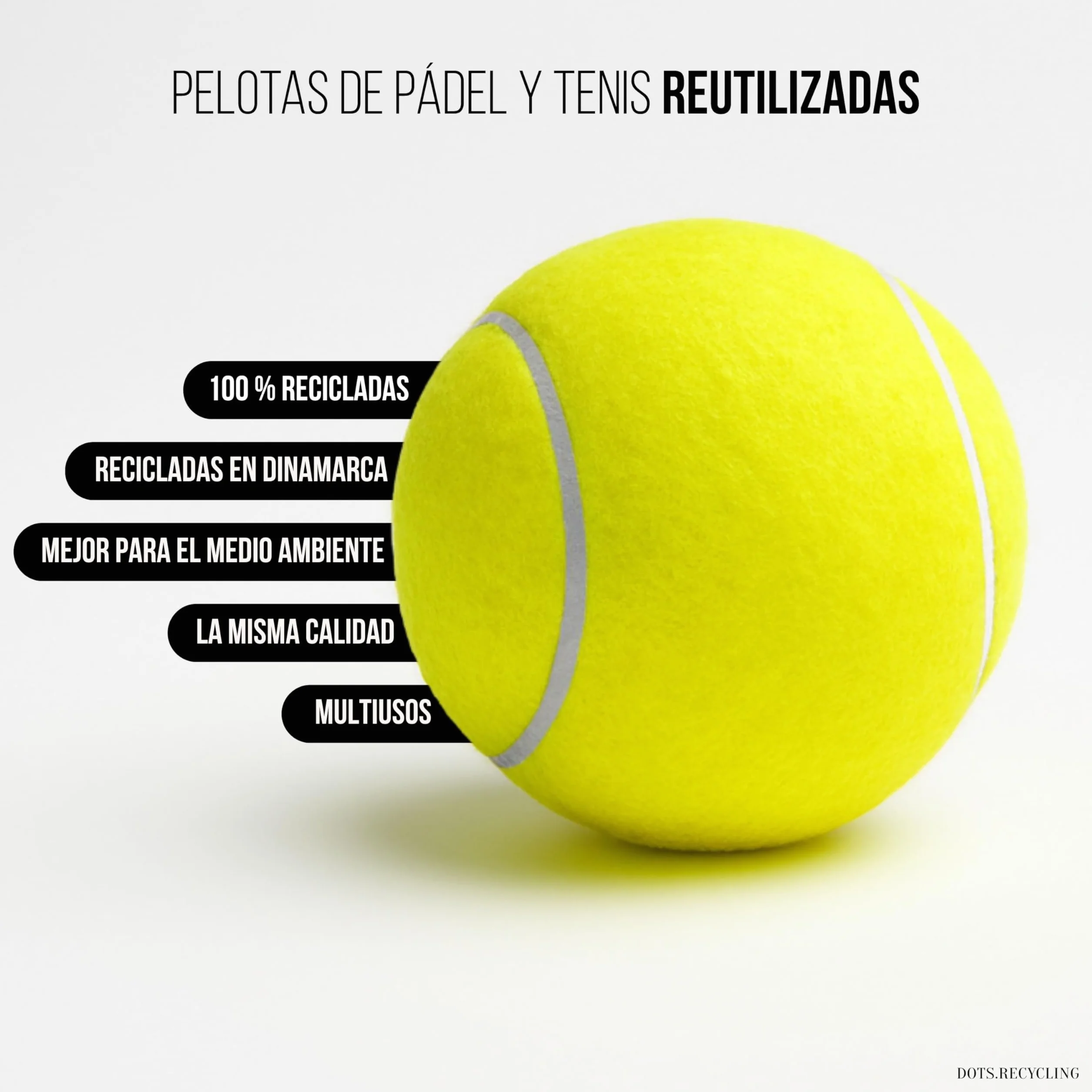 Pelotas de pádel recicladas 72 unidades para principiantes entrenamiento y perros