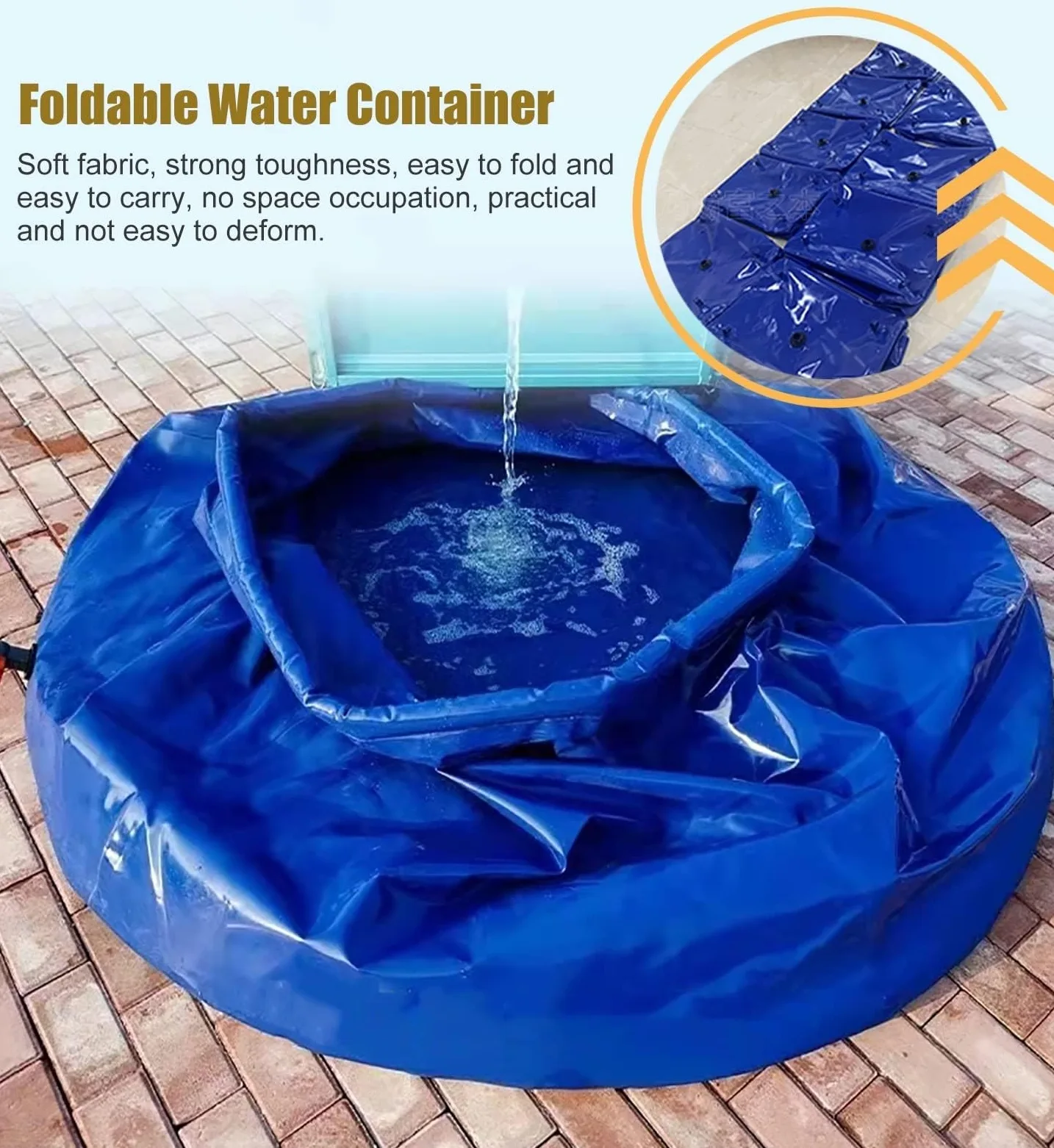 Bolsa de almacenamiento de agua de emergencia, bolsa de transferencia de agua plegable de gran capacidad con grifo, sistema de recogida de agua de lluvia, depósito de agua al aire libre