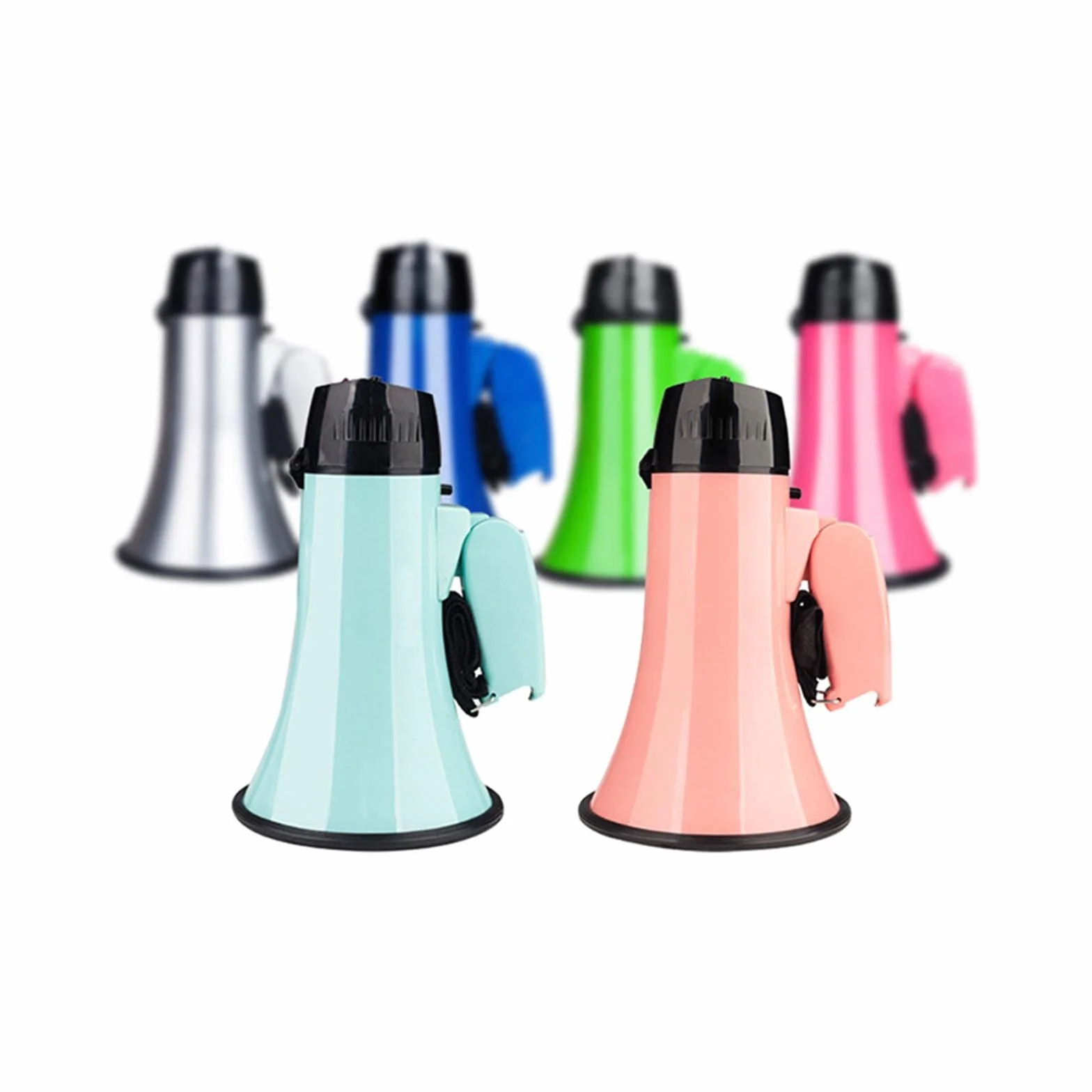 Megáfono portátil 25W con Control de Volumen, Rosa roja para fútbol deportes al aire libre