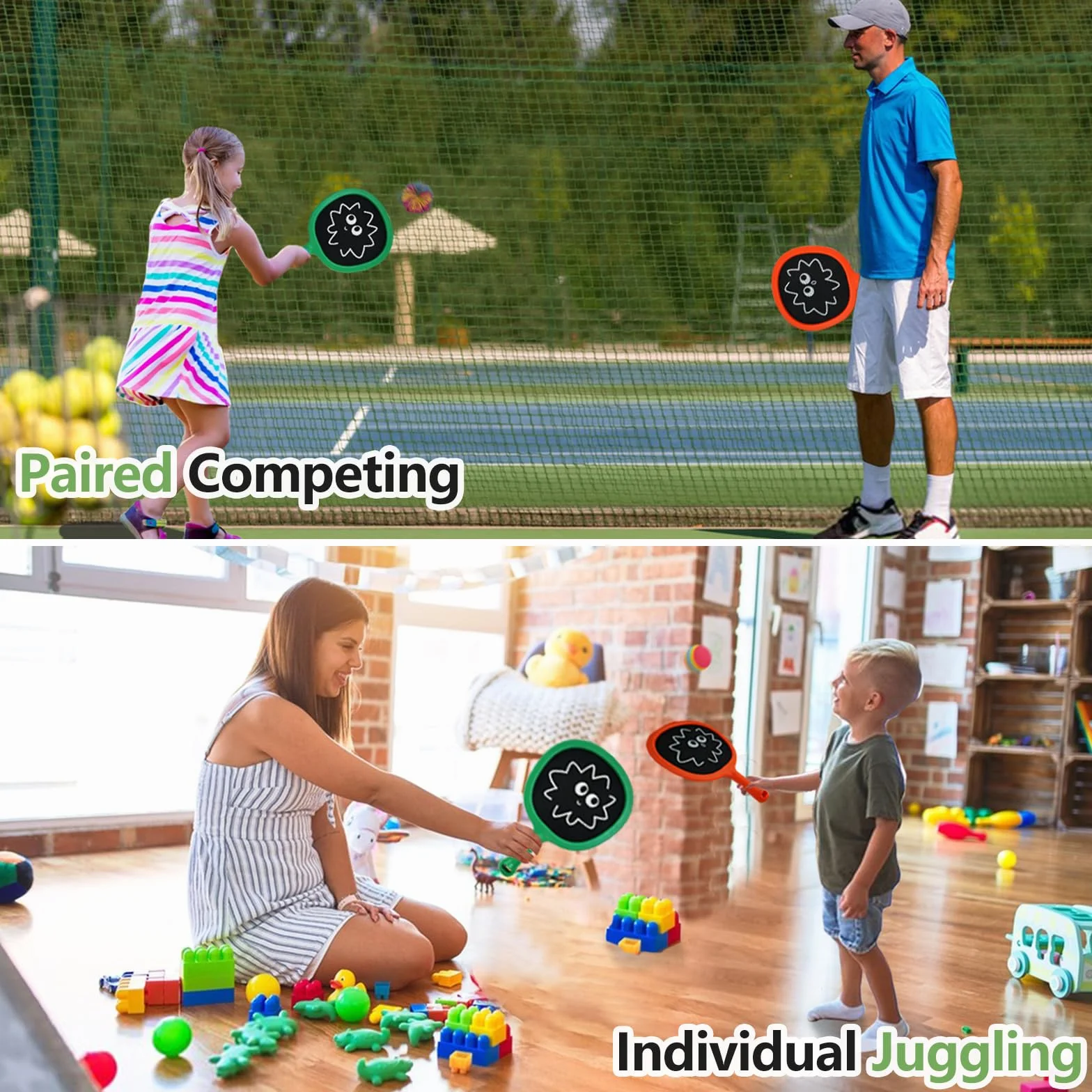 Raquetas Tenis Niños, Raquetas Badminton Niños, Raqueta Ligera 130 g 14 Pulgadas Infantiles Principiantes, Pala Padel Niño, Raquetas Playa