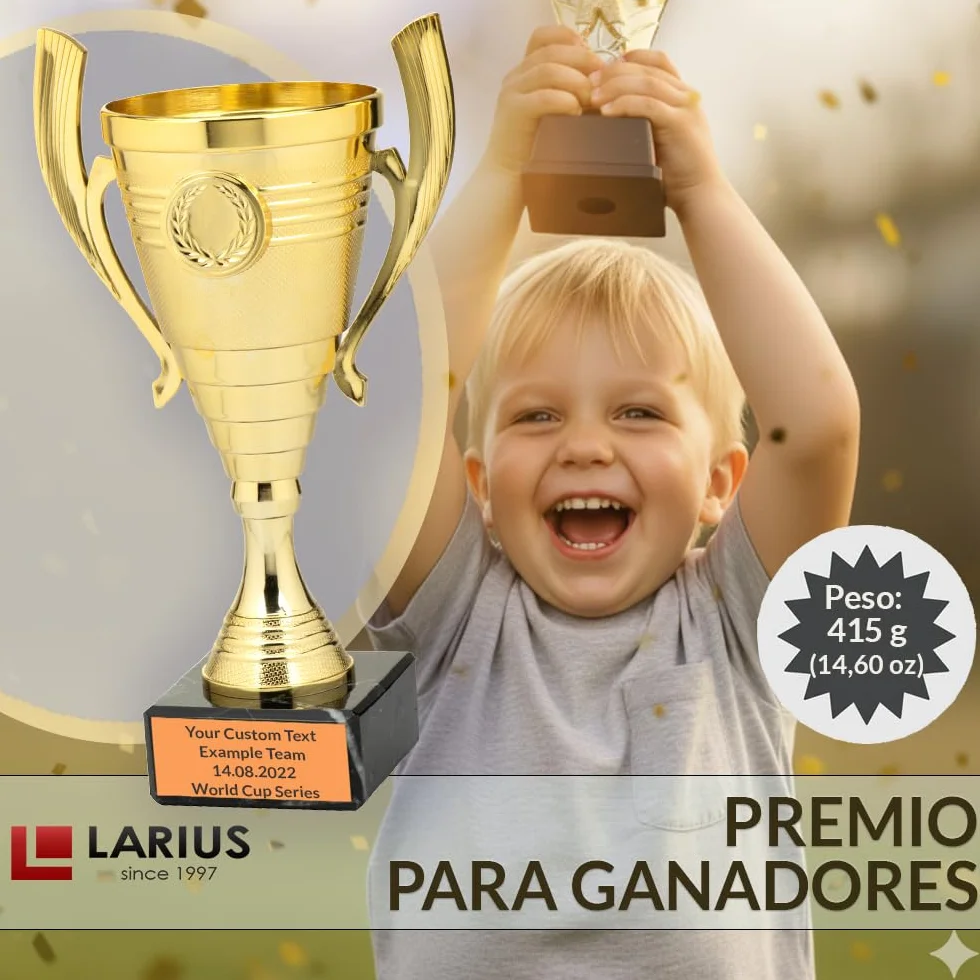 Trofeo Universal Larius de 22 cm con Base de Mármol Personalizable para Deportes y Premios