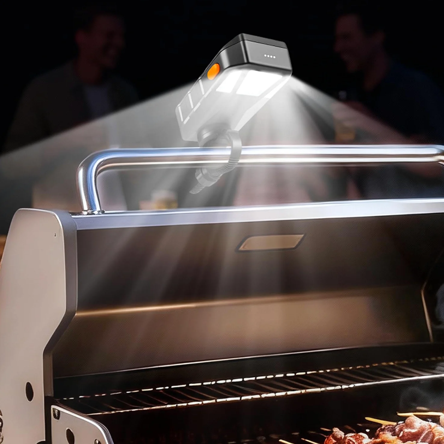 Goldusk Luz de parrilla, para accesorios de parrilla al aire libre, regalo de Navidad, interruptor automático, luz de barbacoa recargable