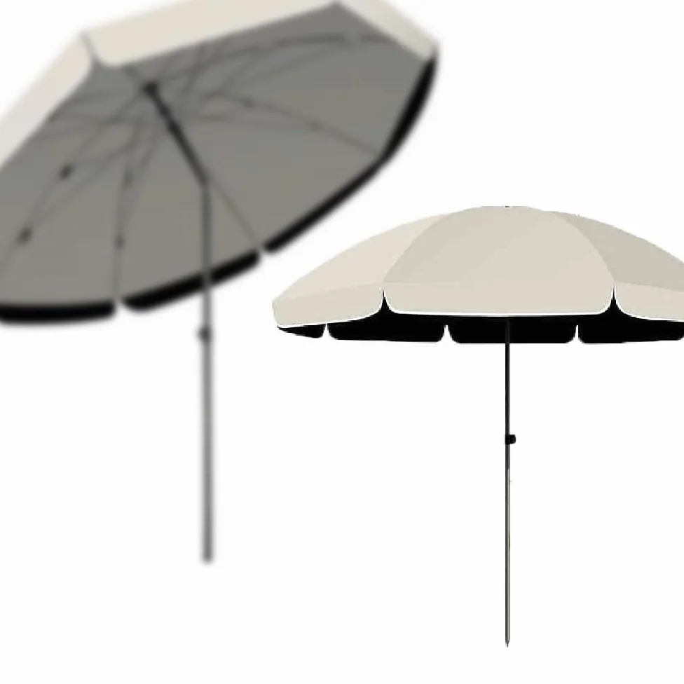 Sombrilla De Playa 200cm 240cm Parasol Exterior Patio Sombrilla De Terraza Inclinable Ajustable Protección UV50+ Sombrilla Playa Antiviento Plegable, Fácil De Plegar E Instalar(Beige,2m/6.5