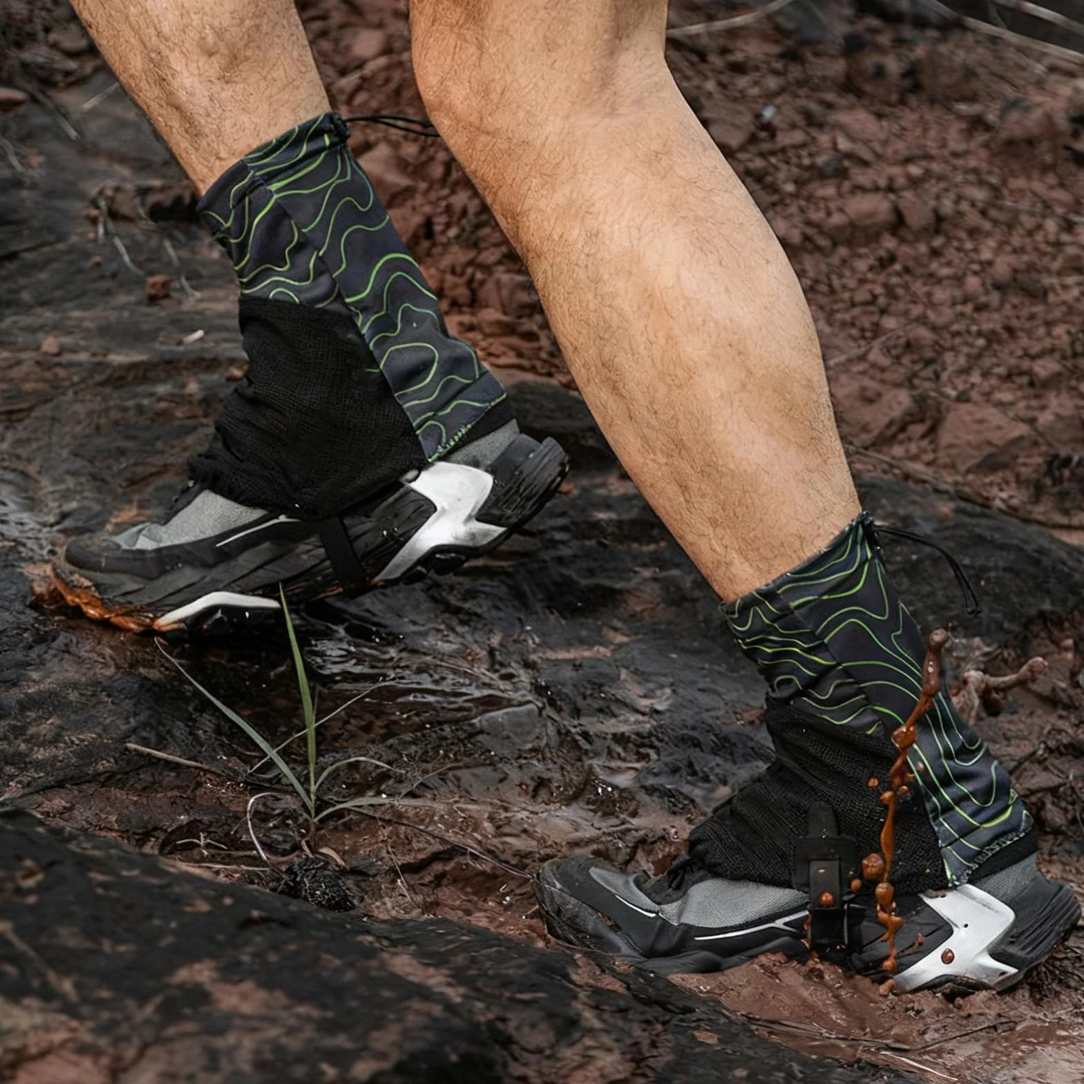 Polainas Trail Running Ajustables Transpirables 1 Par para Botas Senderismo