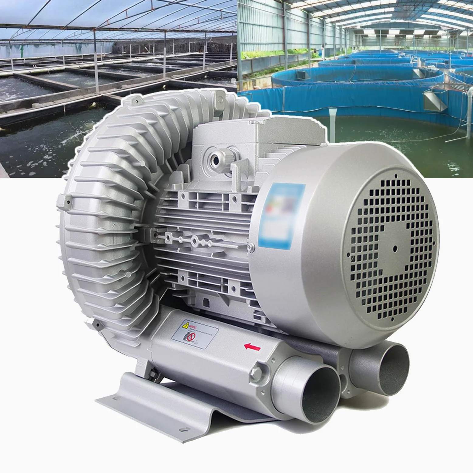 Genérico Soplador de vórtice regenerativo de Alta presión, soplador regenerativo de 120 W a 1100 W para aireación de acuarios, hidroponía, estanques y fosas sépticas - Bomba de Aire eléctrica de 220