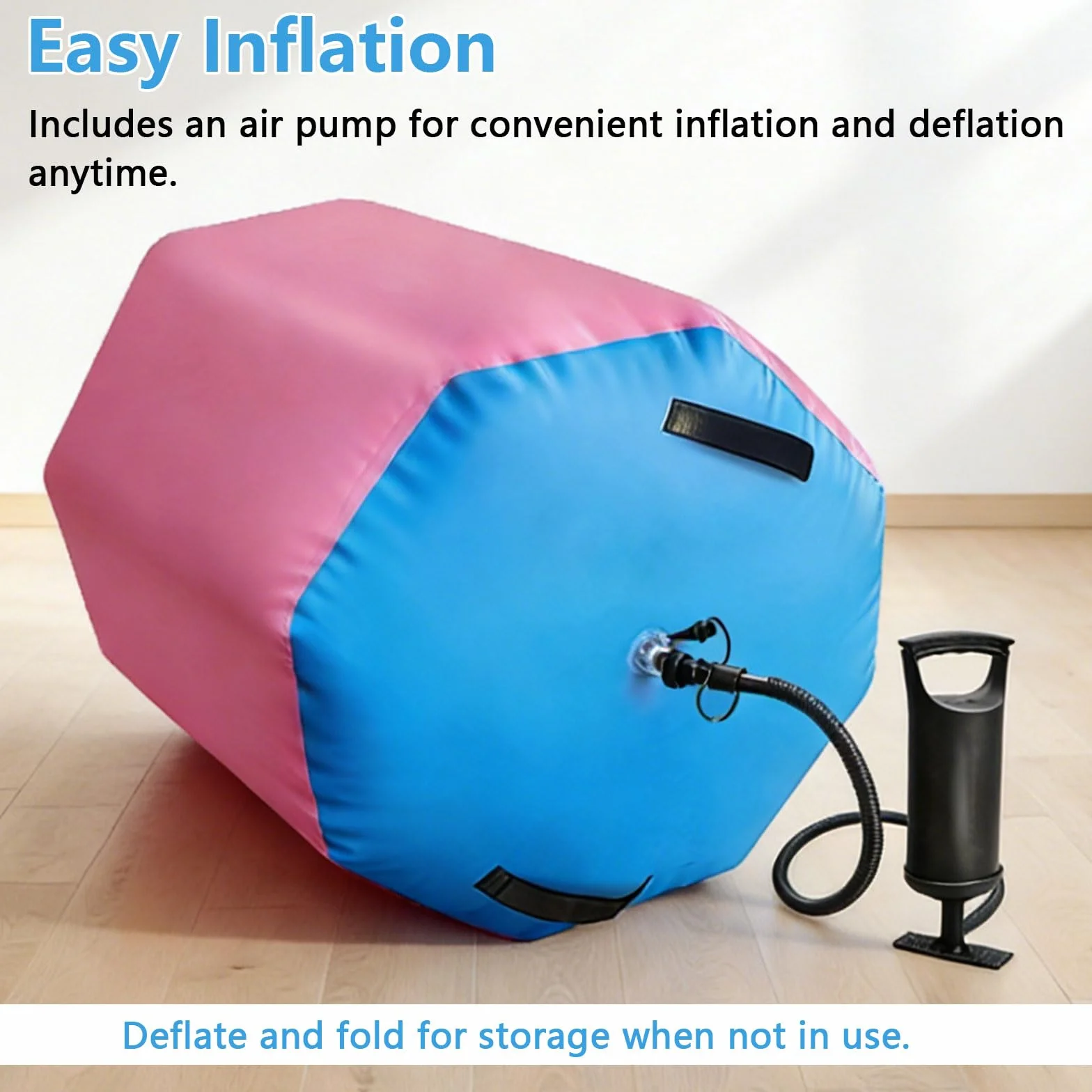 Colchoneta de yoga inflable 80x100 cm con bomba de aire para gimnasio y fitness
