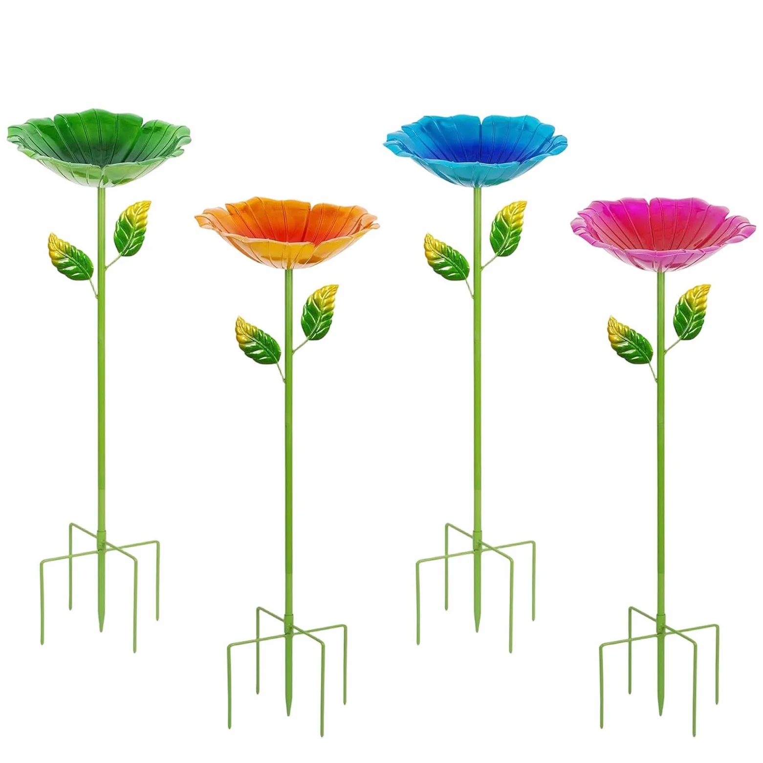 Baño Para Pájaros De Metal Estacas Metálicas Resistentes a la Intemperie e | Plato Decorativo Para Baño Y De Aves Para Patio Terraza Porche Jardín Balcón
