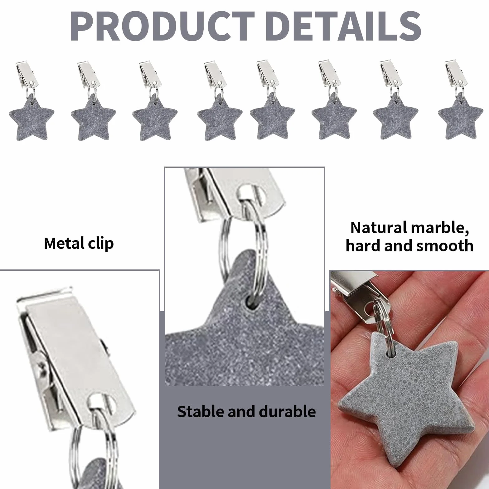 Pesos para Manteles, Pinzas Mantel Mármol, Pesas para Manteles en Perchas con Pinzas, para Mesas Decorativas, de Exterior, de Picnic, para Cenas Familiares