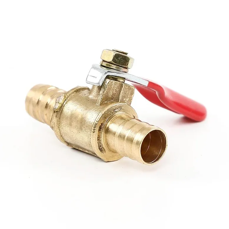 Conector de toque de manguera, Válvula en línea de espiga for manguera de 2 uds, accesorios de válvula de bola de corte de tuberías de agua, aceite, gas y combustible de latón de 6mm-12mm(Tu