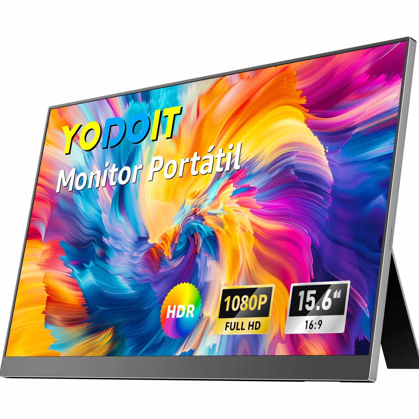 Yodoit Monitor Portátil 15,6" IPS FHD 1920×1080P USB-C HDMI Altavoces Integrados para PC/Mac/PS5