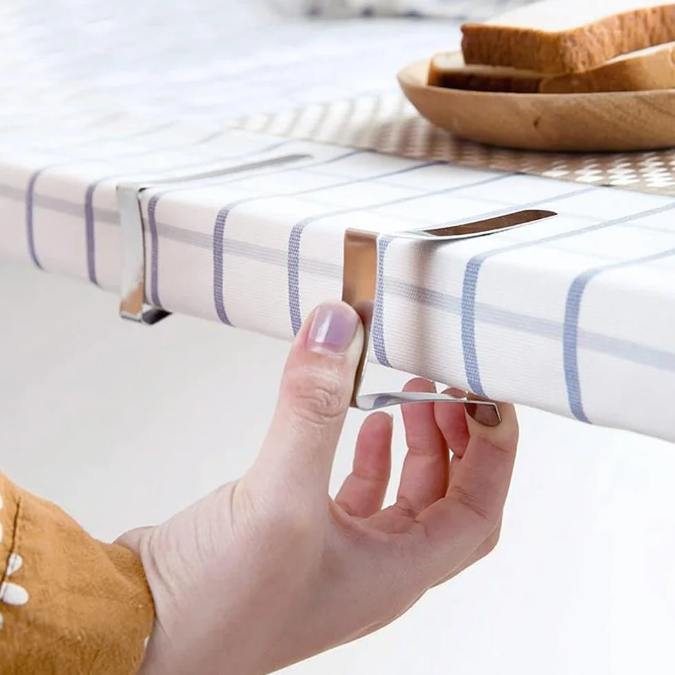 Sujeta Manteles de Mesa,24 Pack Pinzas para Mantel de Acero Inoxidable,Clips elásticas de Mantel Pinza para Cubierta Ideal para el hogar, Fiestas, Picnics, Restaurante, Bodas, Buffets, Cenas