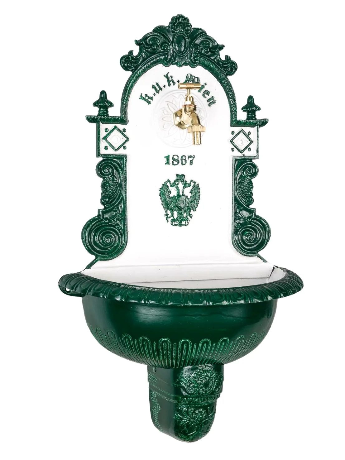 aubaho Cuenca Pared de la Fuente del jardín de Aluminio Fuente de 72cm en Estilo