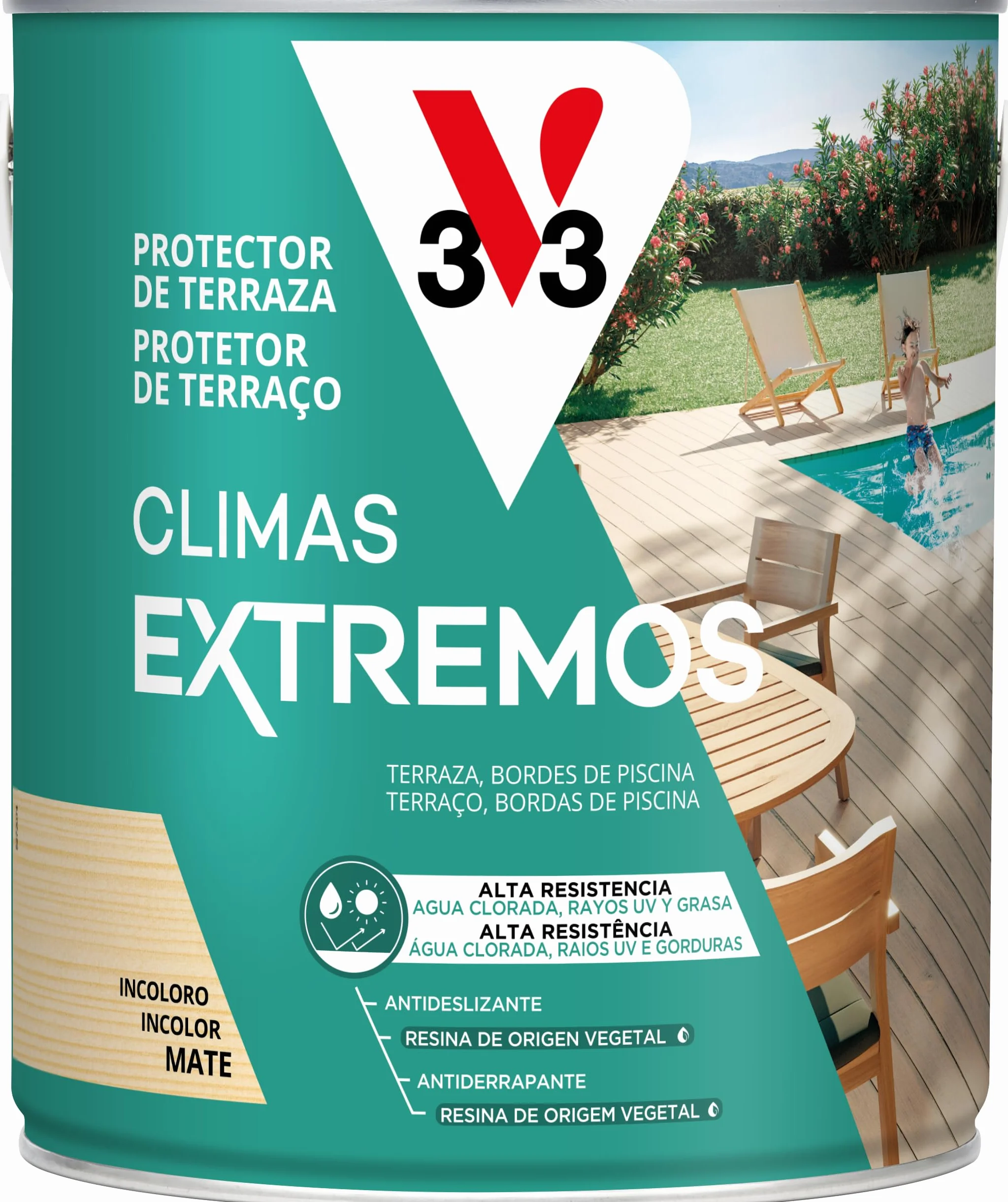 V33 PROTECTOR TERRAZAS DE MADERA CLIMAS EXTREMOS MATE INCOLORO 2,5L