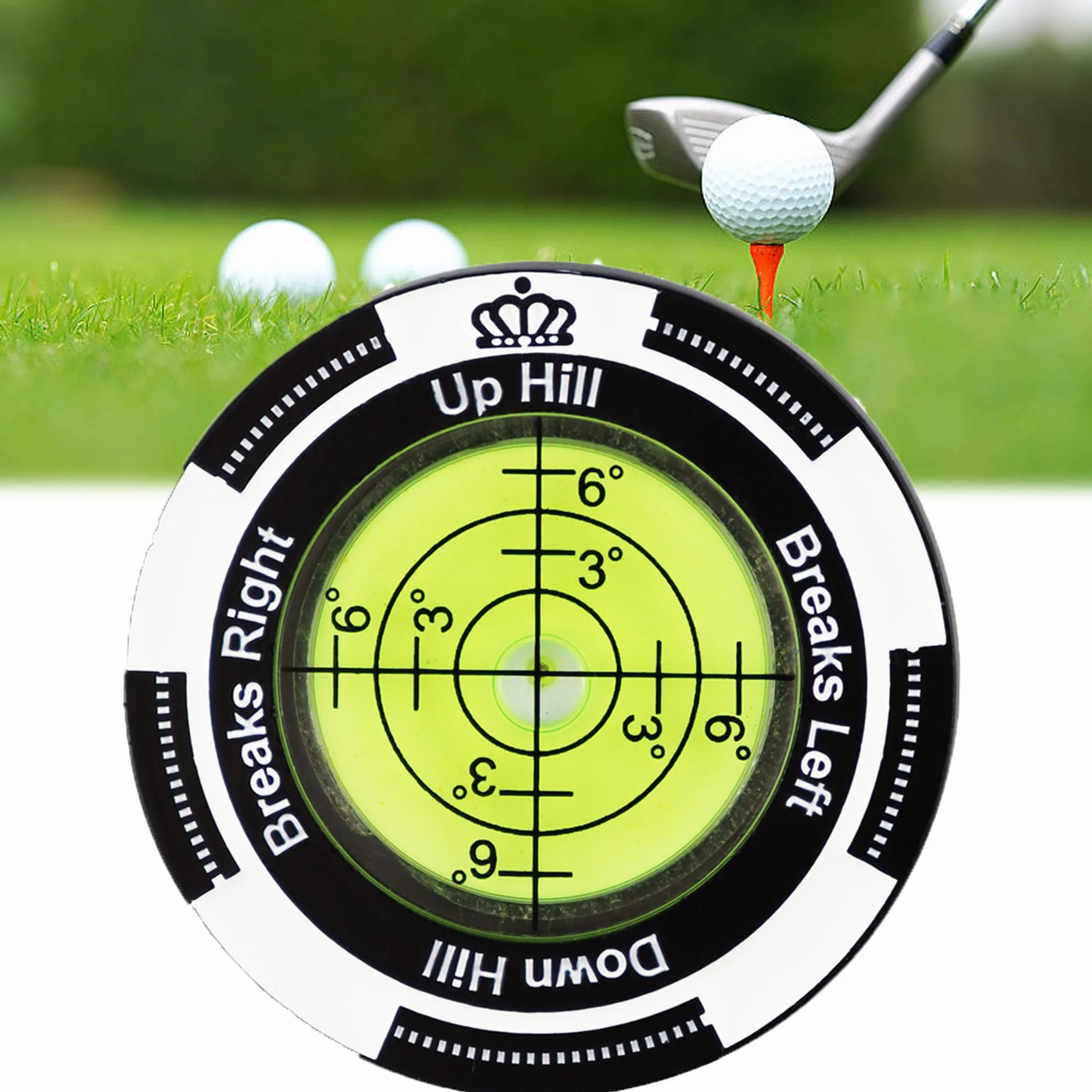 Etiqueta De Nivel Del Lector De Golf, Marcador De Golf De Cabeza De Nivel Con Burbuja, Pelota De Lector Verde Alta Precisión, Hat Clip, Mini Nivel