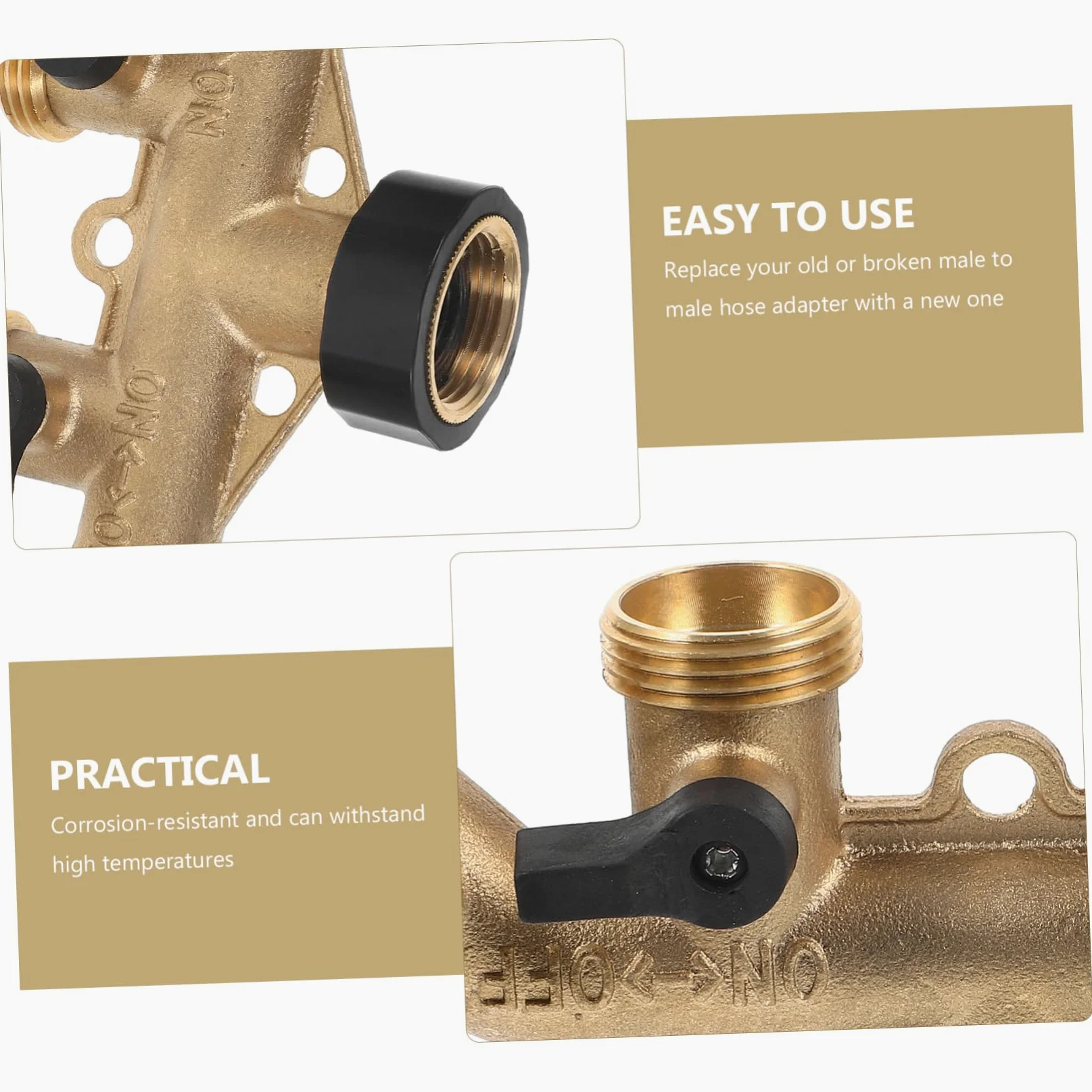 DOITOOL 2 Juegos De Adaptadores De Conector De Manguera De Jardín Divisor De Manguera Adaptador De Grifo De Latón Rápido para Uso En Exteriores