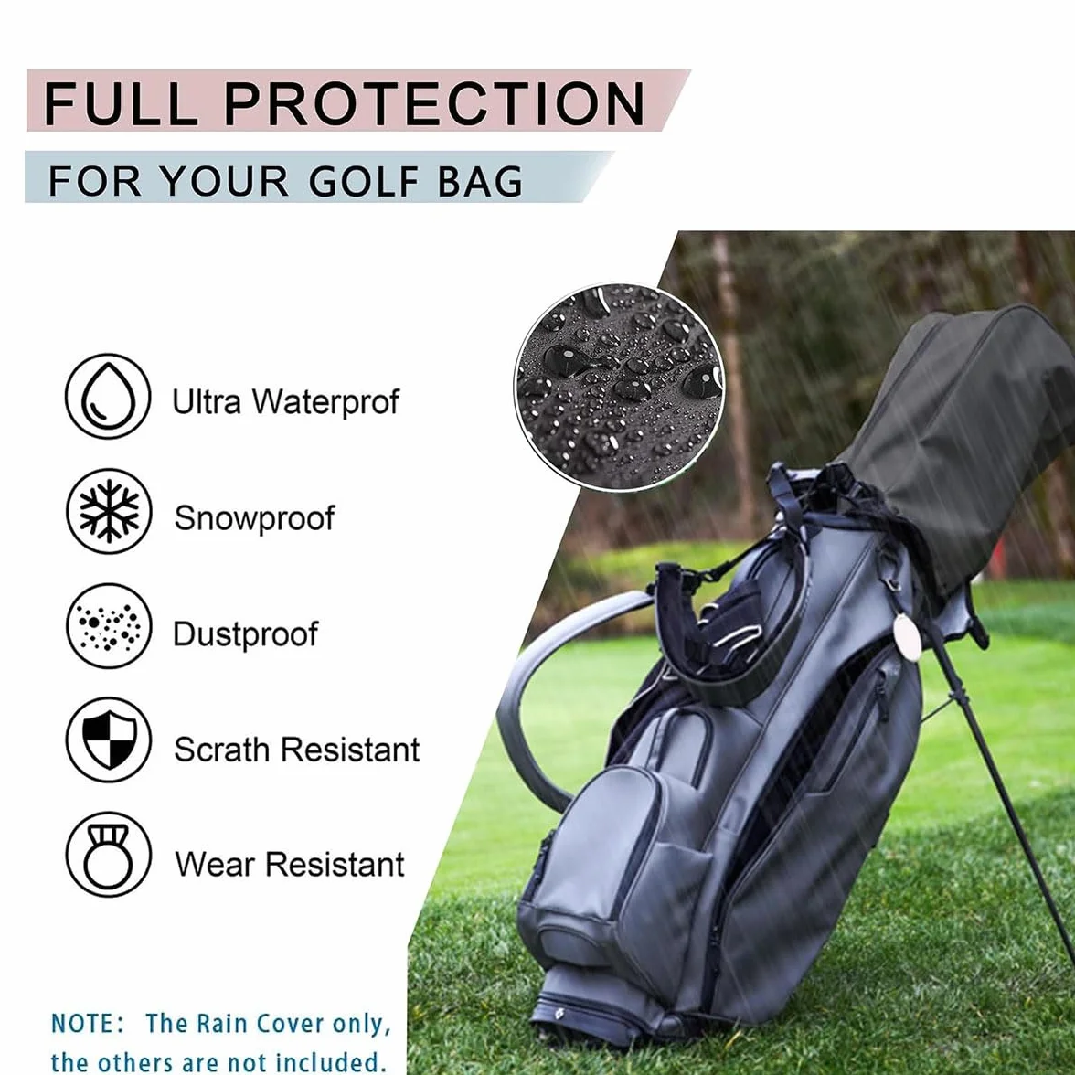 Capucha para Lluvia para Bolsa de Golf, Cubierta Impermeable para Bolsas de Viaje y Carrito