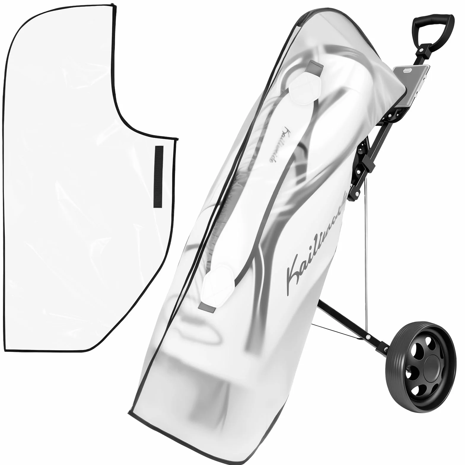 Funda Impermeable para Bolsa de Golf Universal de PVC Portátil Transparente Negro