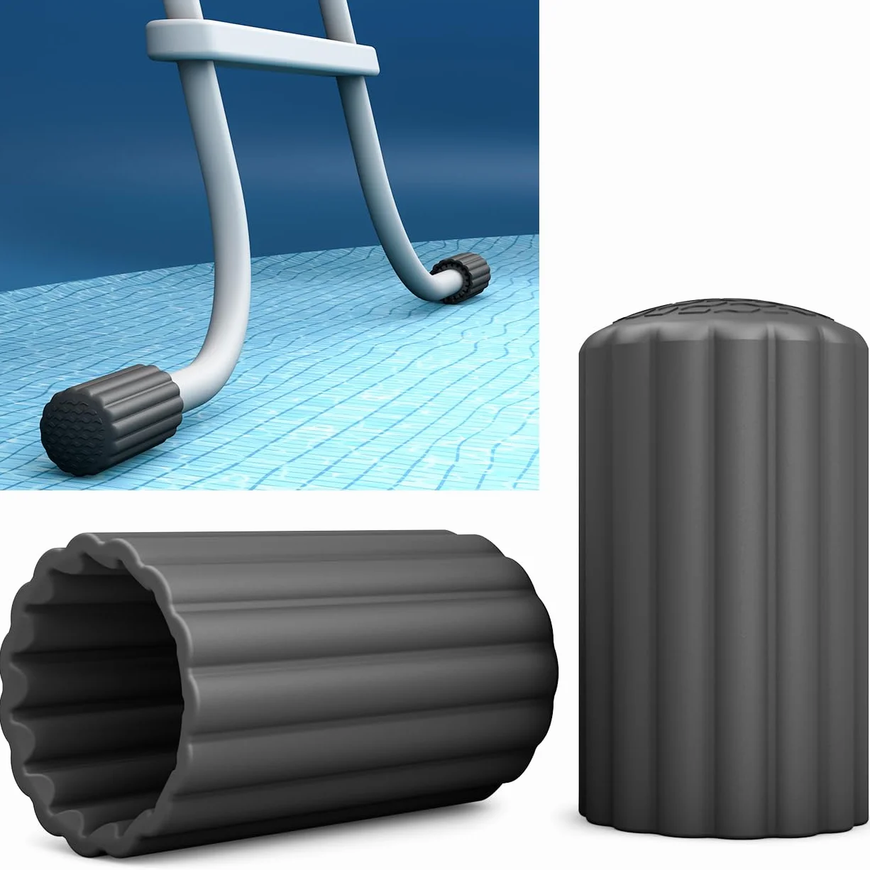Tapones de protección universales de silicona para pies de piscina, protegen la lámina de daños, accesorios, piscina, escalera de piscina, amortiguador de goma