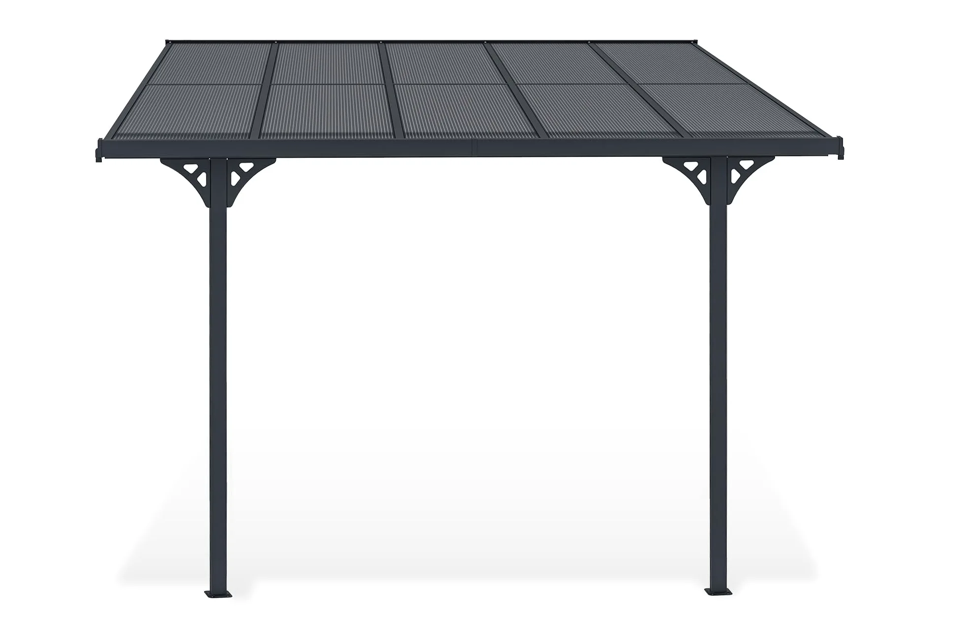 Cazeboo Pergola Adosada 3x3m Aluminio Gris KLEO