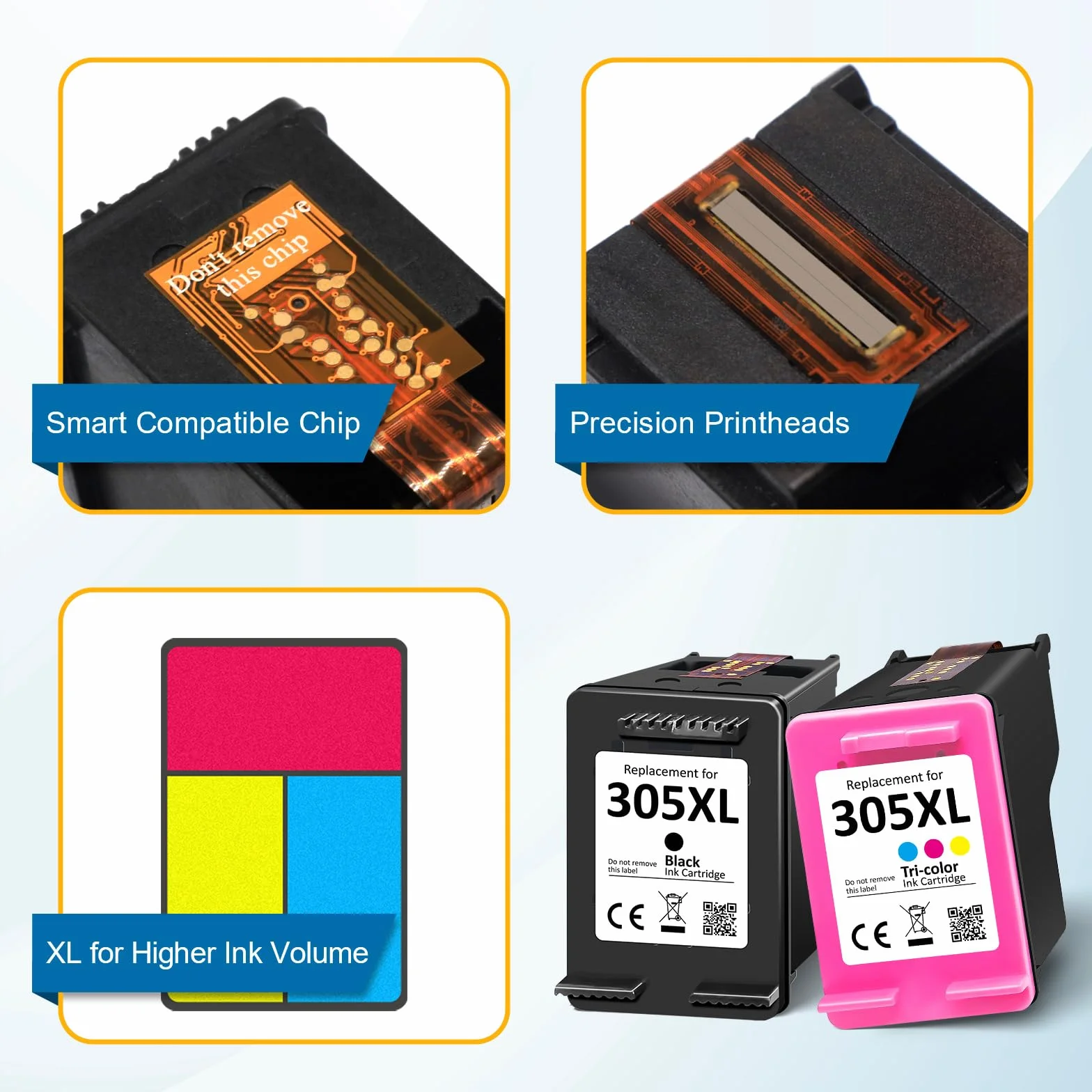 Cartuchos de Impresora HP 305XL Original para DeskJet 2700 2720e 2722e 2723 Deskjet Plus 4100 4120e Envy 6000 6020 6030 6030e Envy Pro 6420 6430