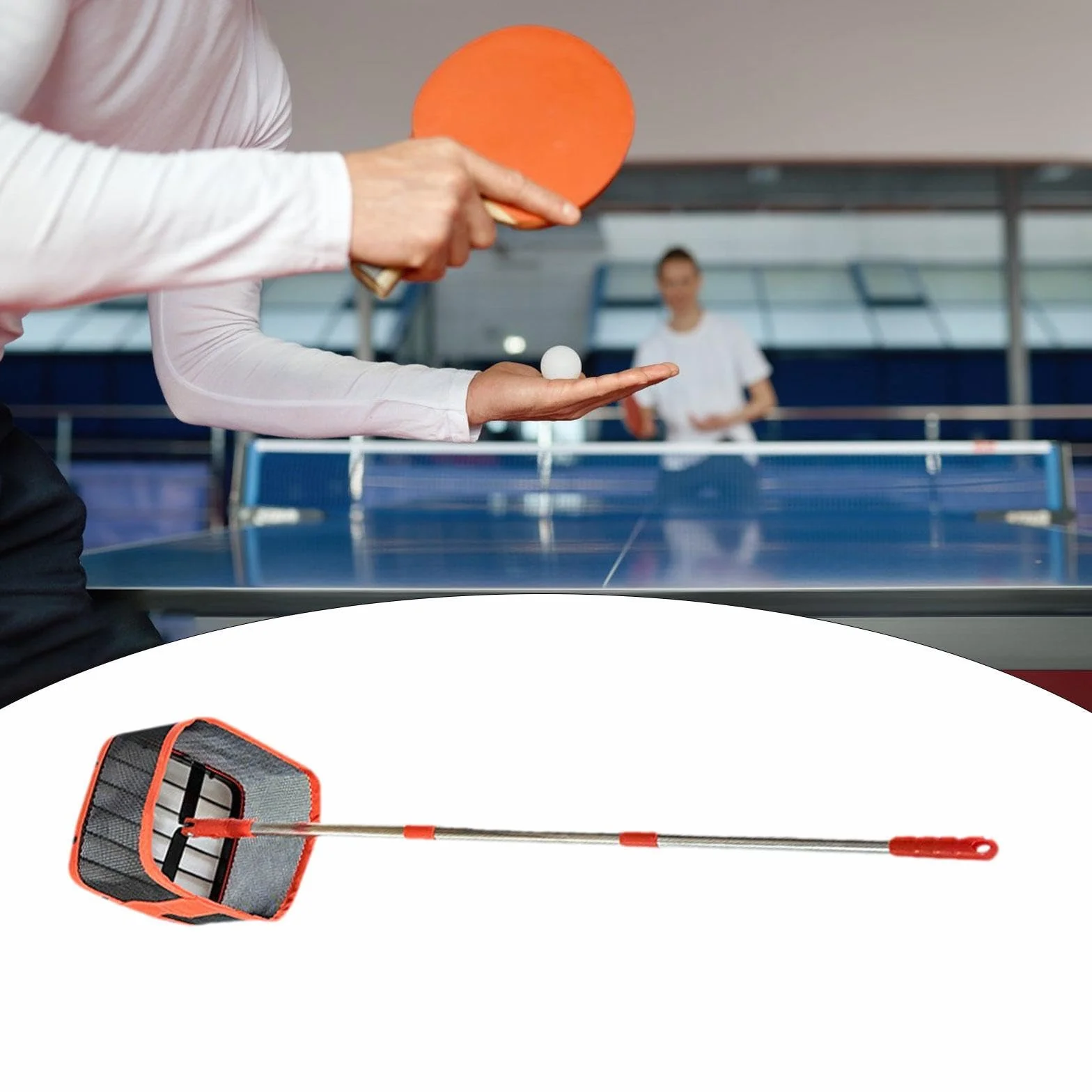 Herramienta de Recolección de Bolas de Tenis de Mesa, Naranja