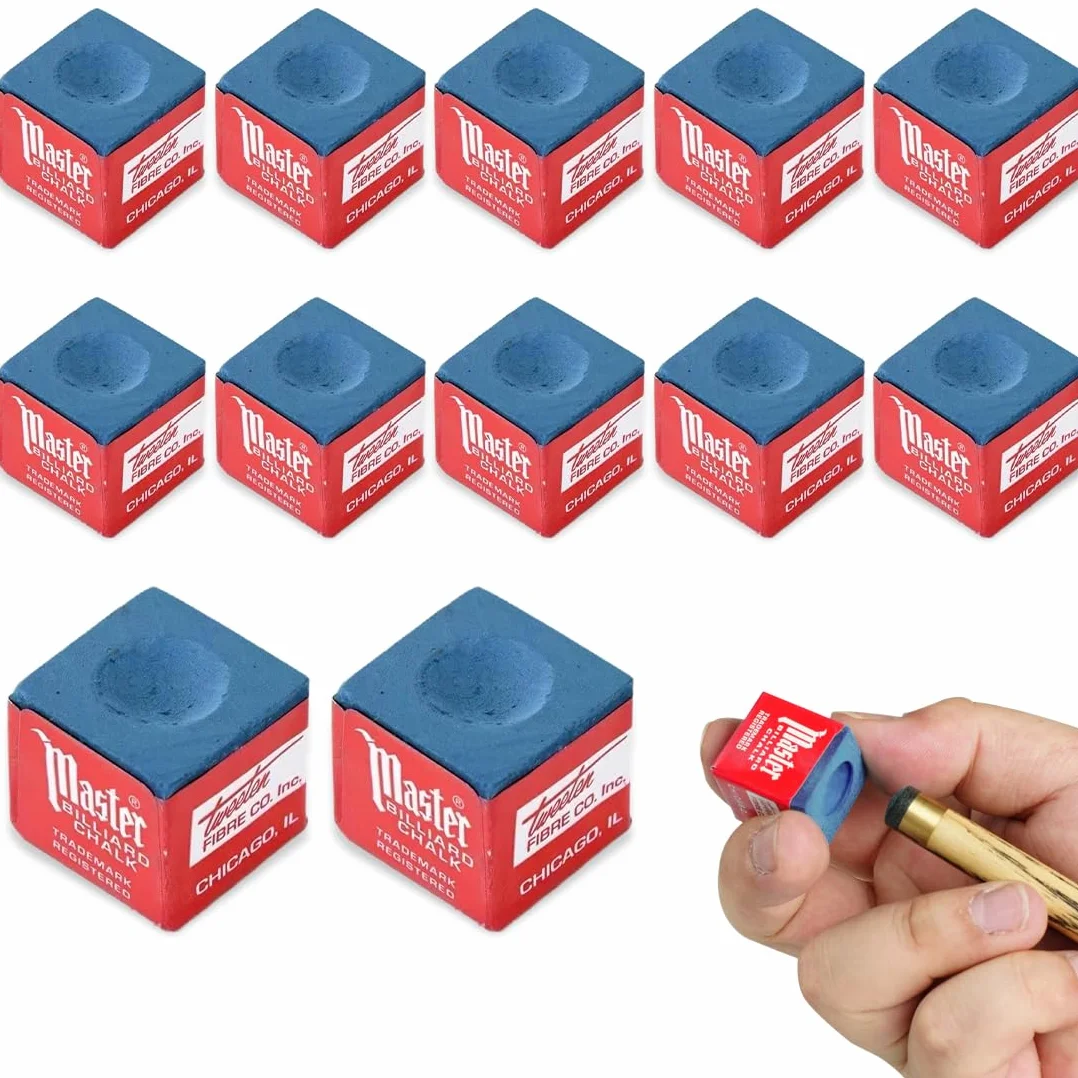 CATOR 12 piezas Tiza de billar azul para mesa de billar accesorios
