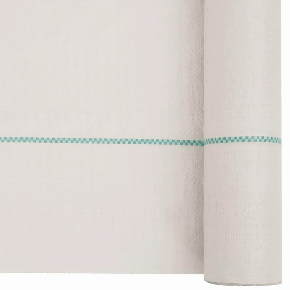 Fieltro blanco para malas hierbas 0,5 x 100 m de polipropileno, fieltro para jardín con rayas verdes cada 20 cm, 60 g/m², tejido de suelo transpirable para arriates, terrazas, caminos, grava