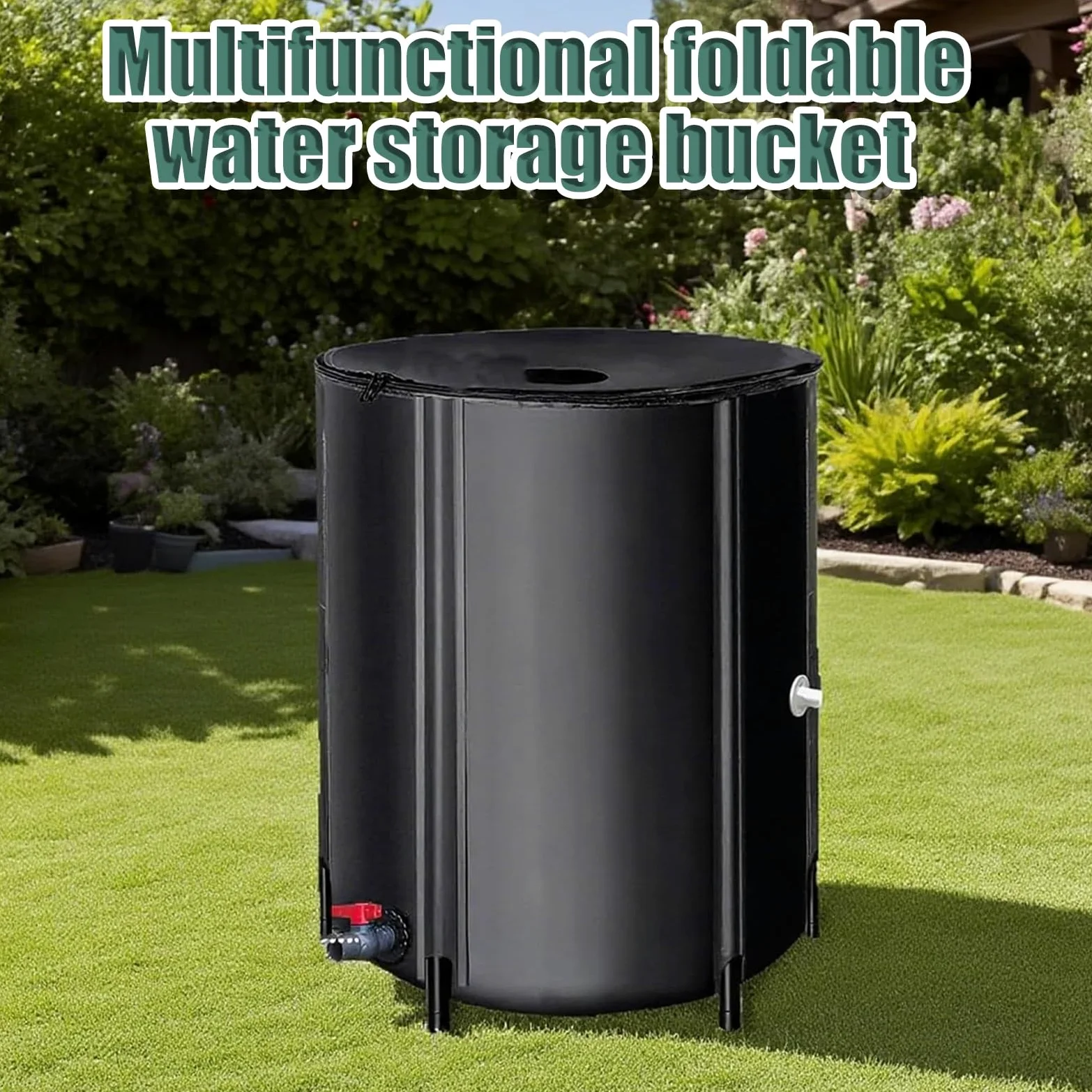 Depósito de recogida de agua de lluvia, Colector De Agua Lluvia for Canalones Multicolor 50L-1350L(Noir,500L)